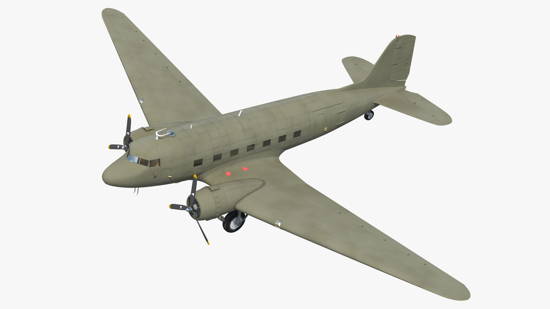 3D Vintage Military Cargo Plane model