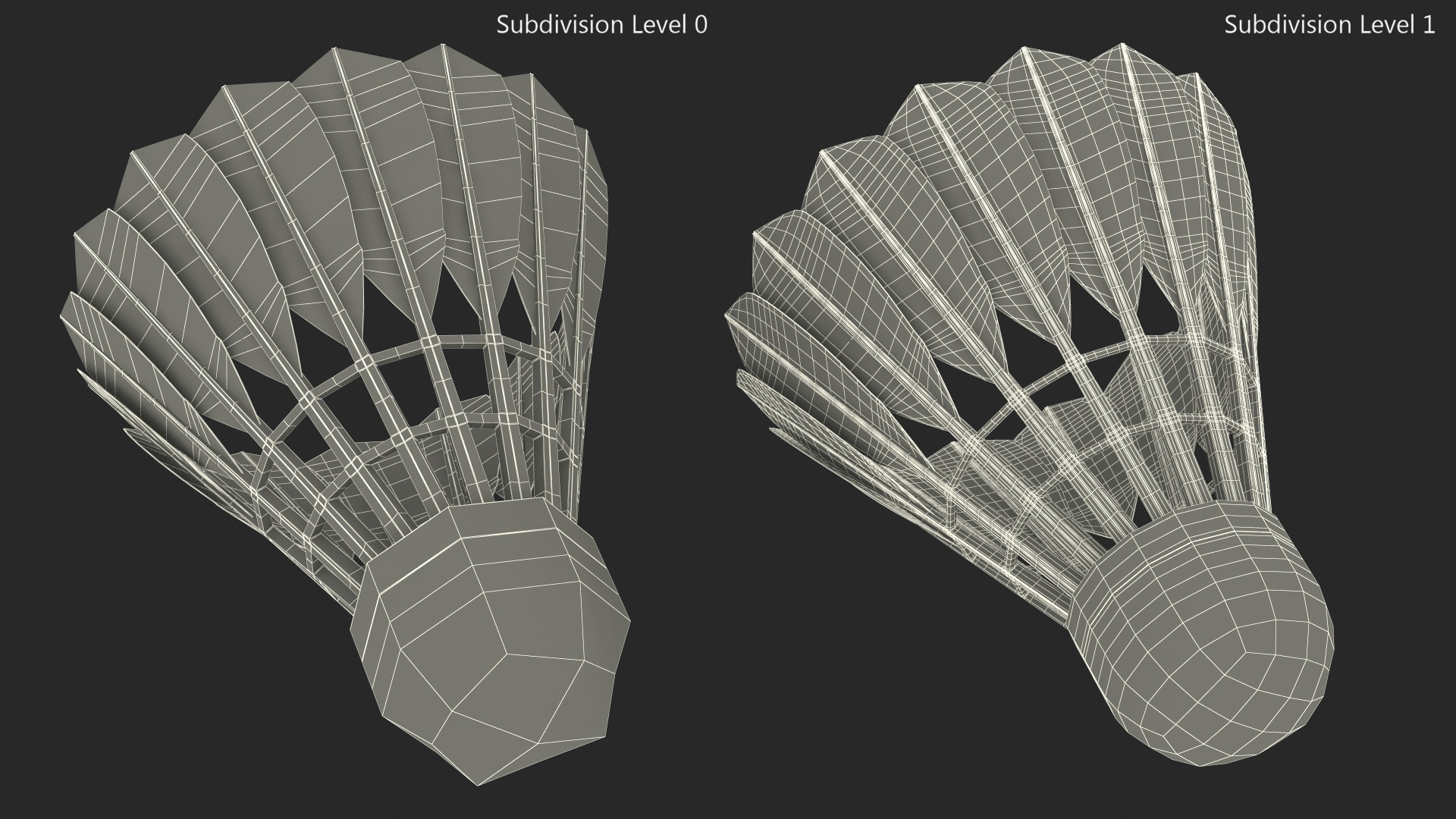 Badminton Feather Shuttlecock 3D model