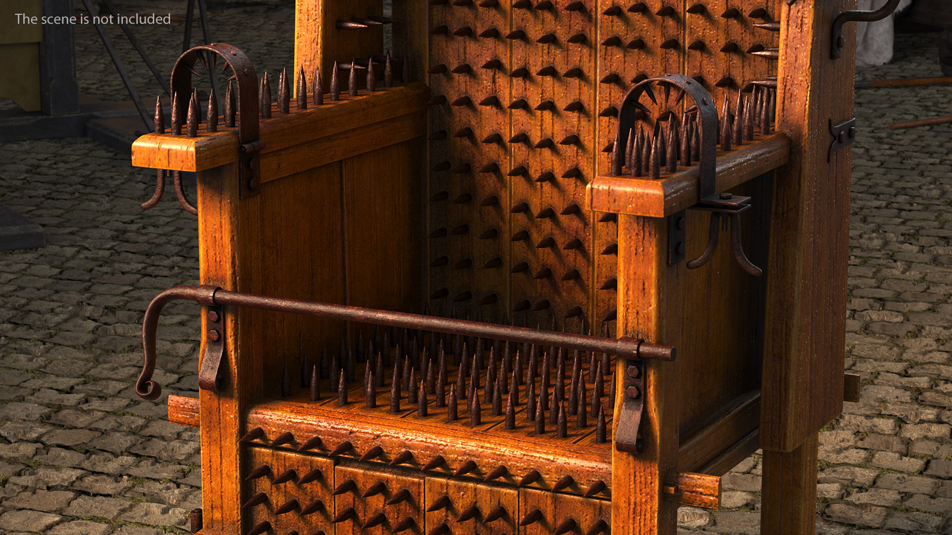 Medieval Torture Chair with Spikes 3D model