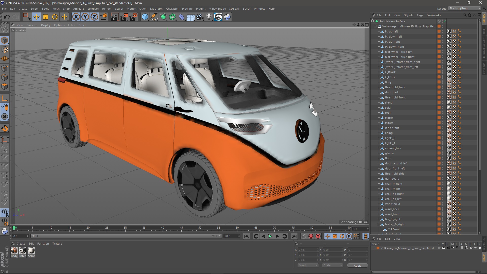 Volkswagen Minivan ID Buzz Simplified 3D