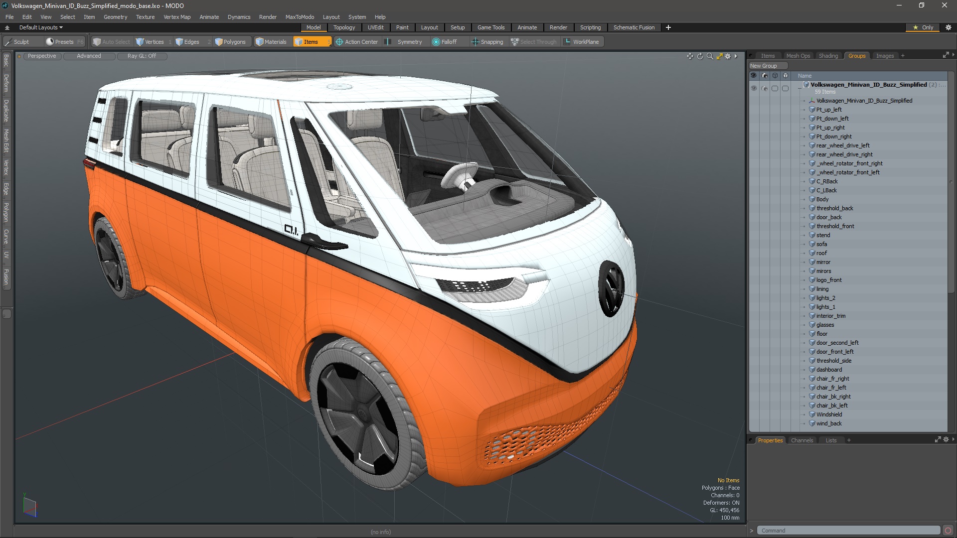 Volkswagen Minivan ID Buzz Simplified 3D