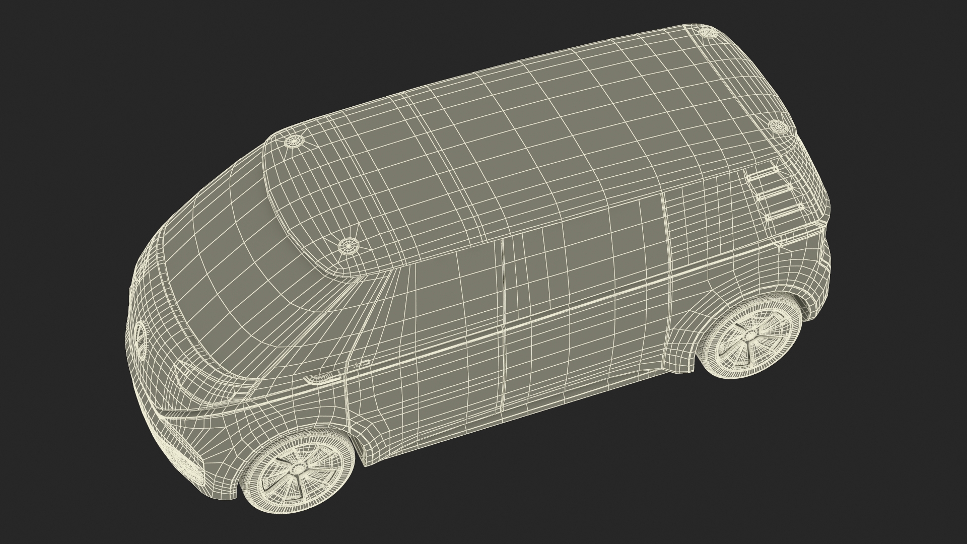 Volkswagen Minivan ID Buzz Simplified 3D