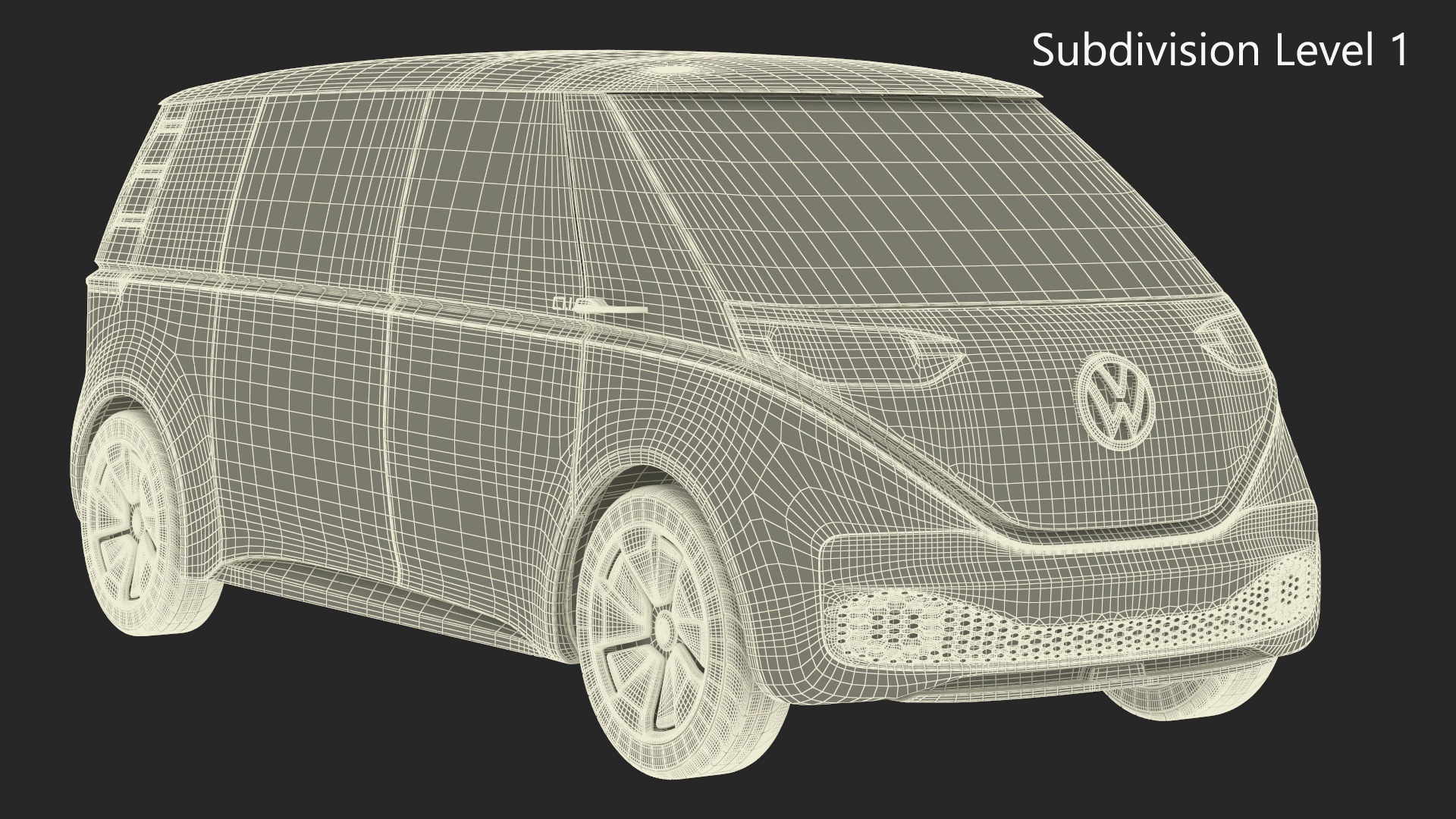 Volkswagen Minivan ID Buzz Simplified 3D