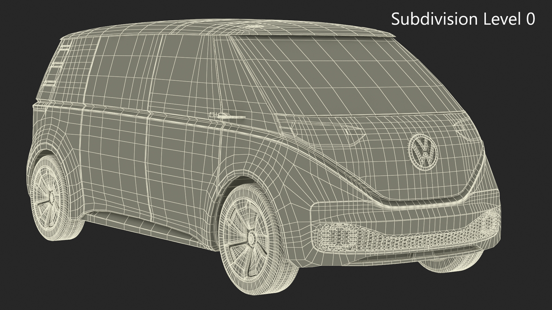 Volkswagen Minivan ID Buzz Simplified 3D