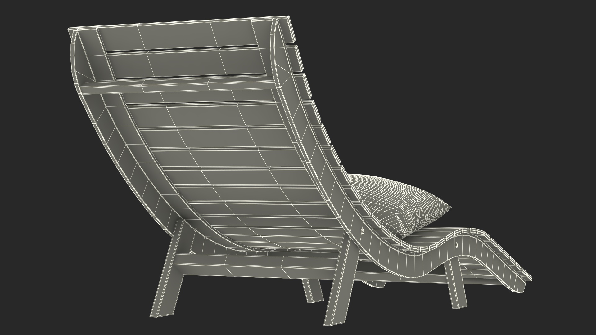 3D Beach Loungers with Umbrella model