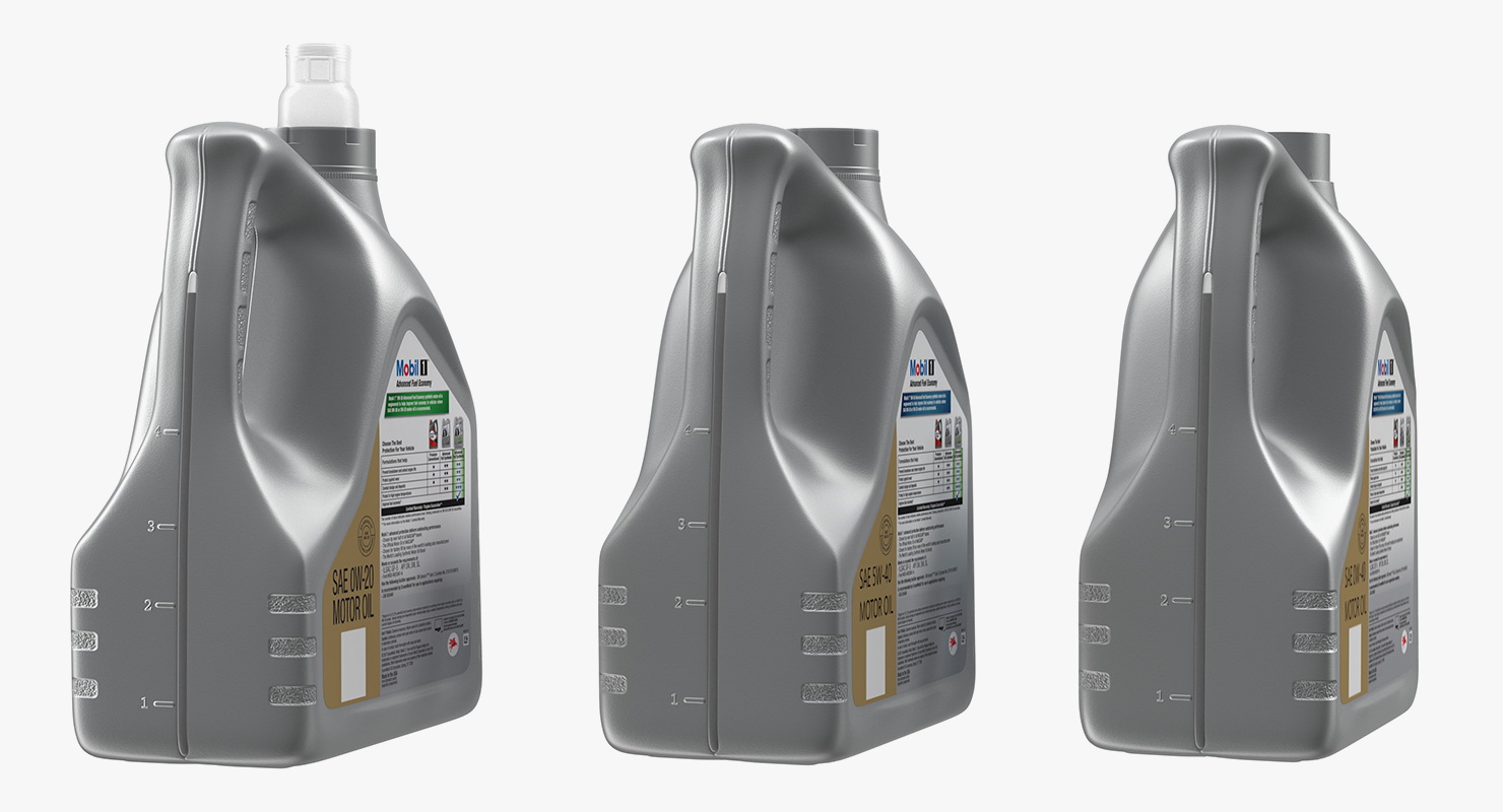 Engine Mobil Oil Bottles 3D model