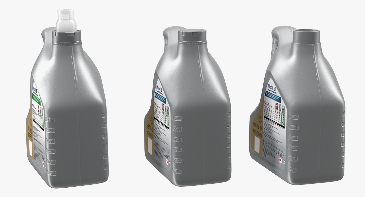 Engine Mobil Oil Bottles 3D model