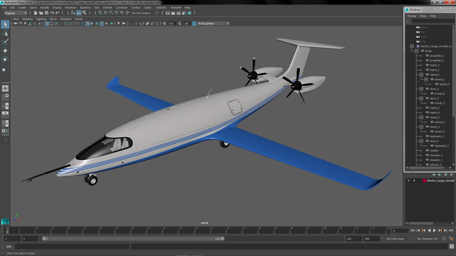 3D Electric Cargo Aircraft model