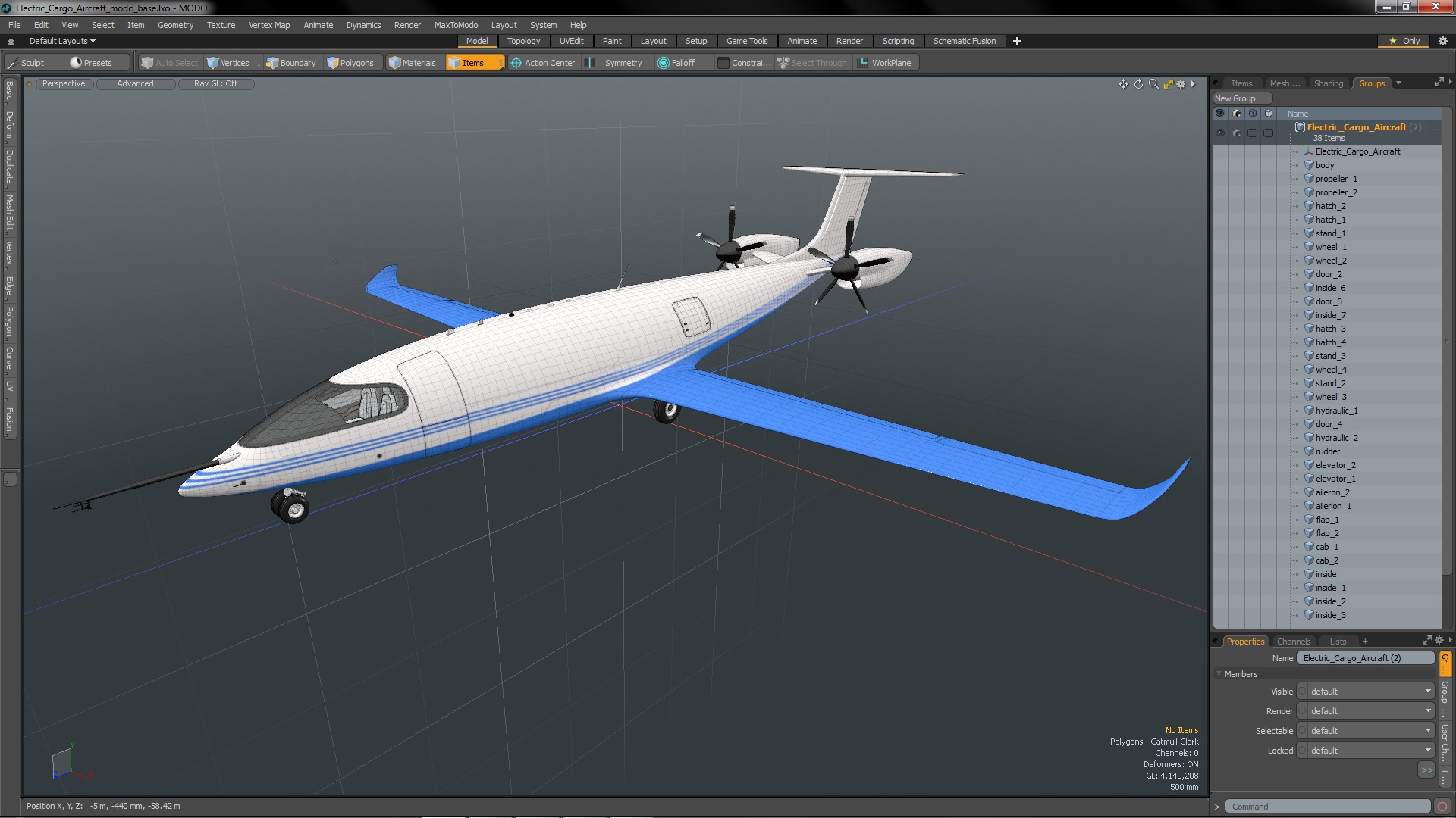 3D Electric Cargo Aircraft model