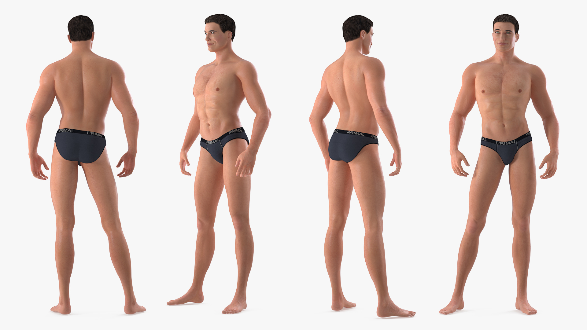 3D Fit Athletic Man Rigged model