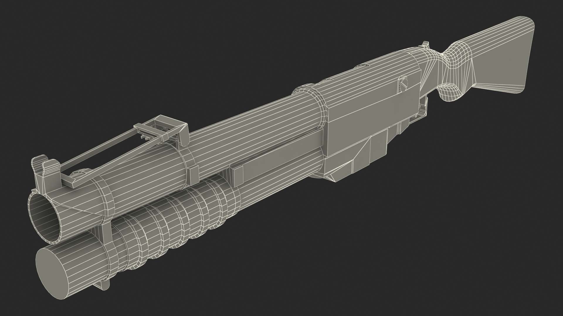 Tactical Grenade Launcher Game Weapon 3D