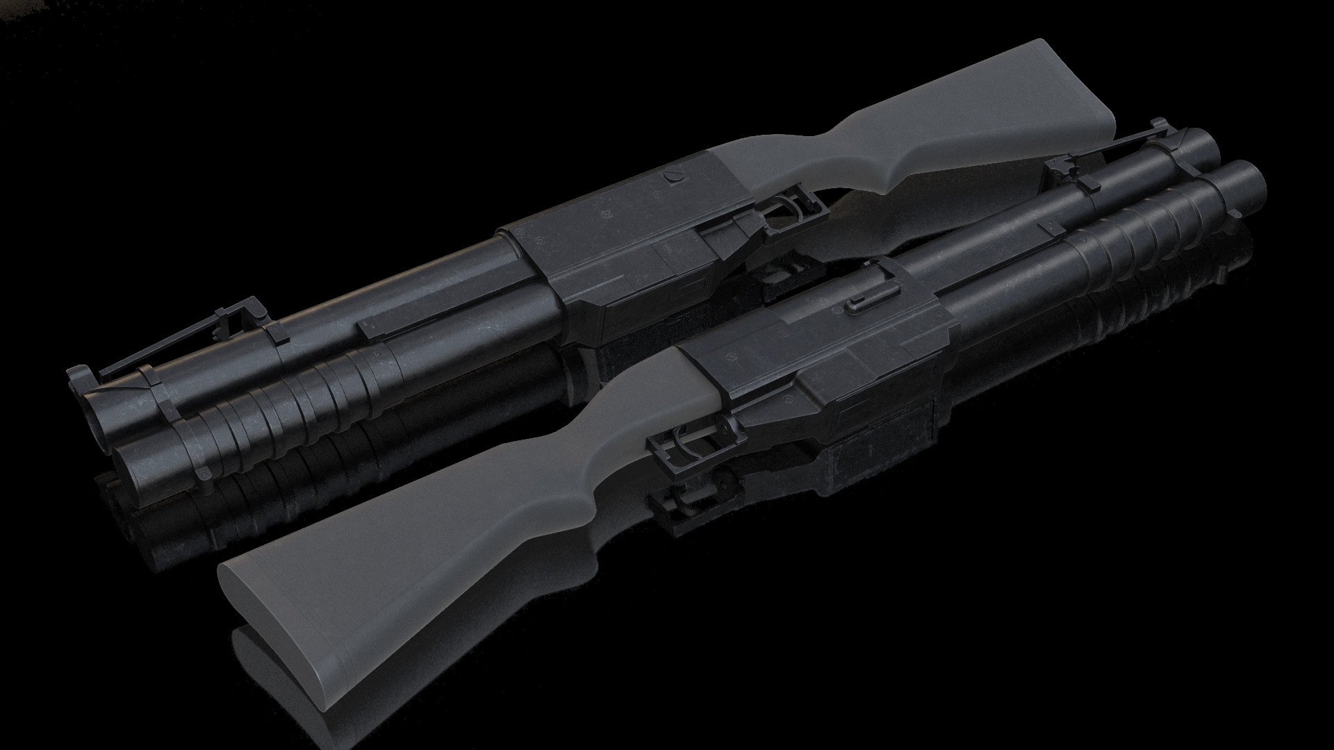 Tactical Grenade Launcher Game Weapon 3D