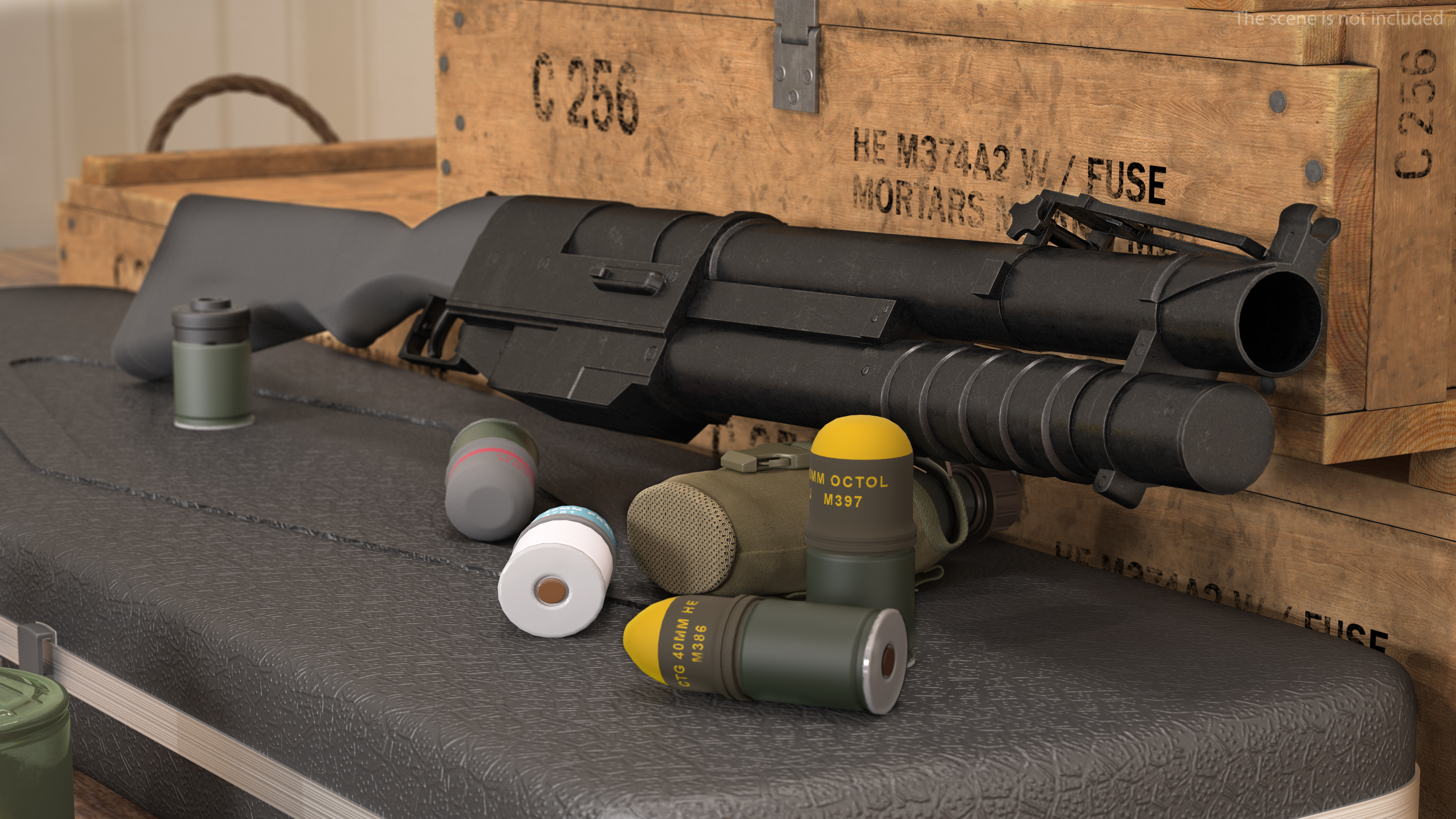 Tactical Grenade Launcher Game Weapon 3D