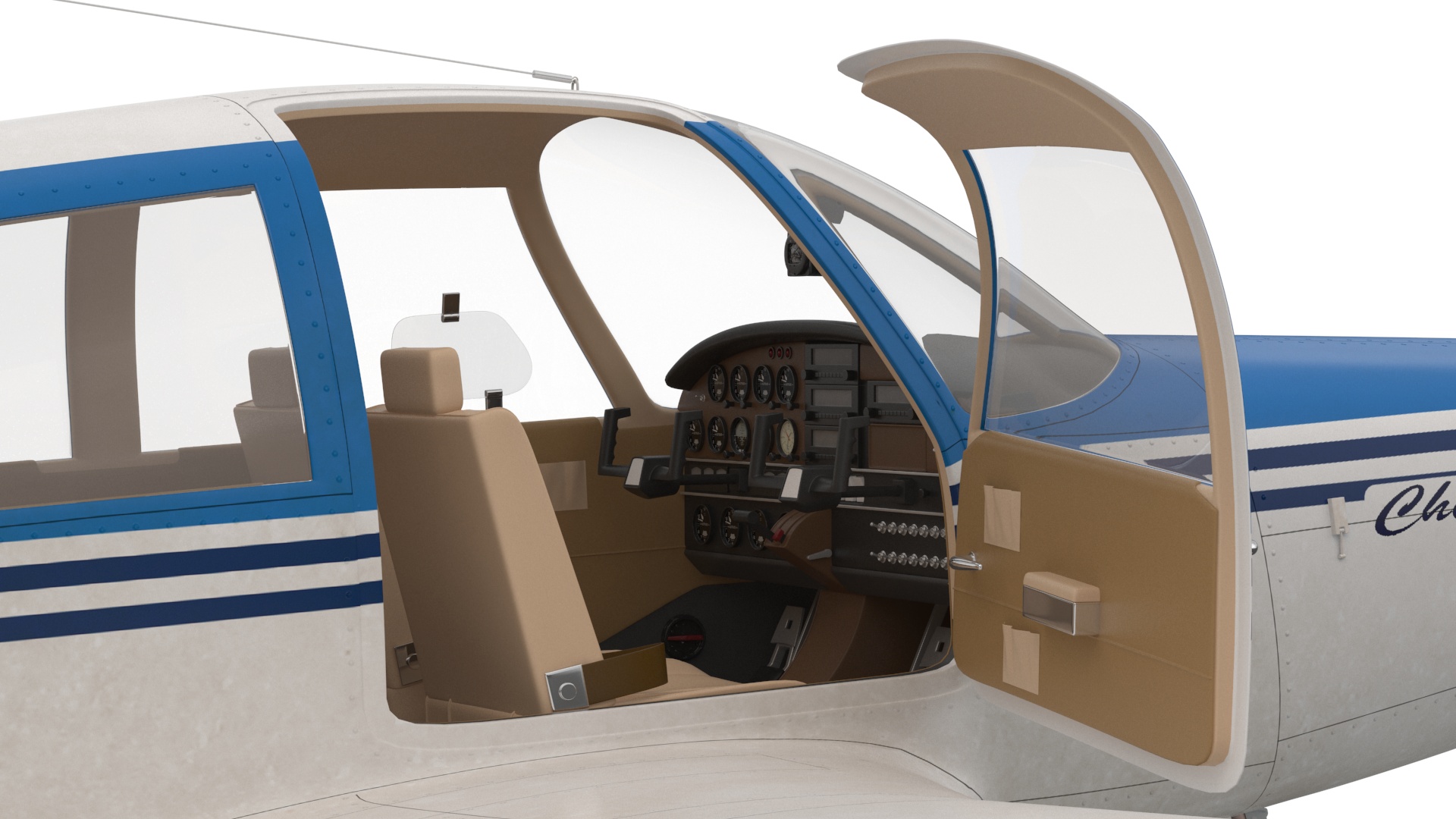 Piper PA-28 Cherokee Seaplane 3D model