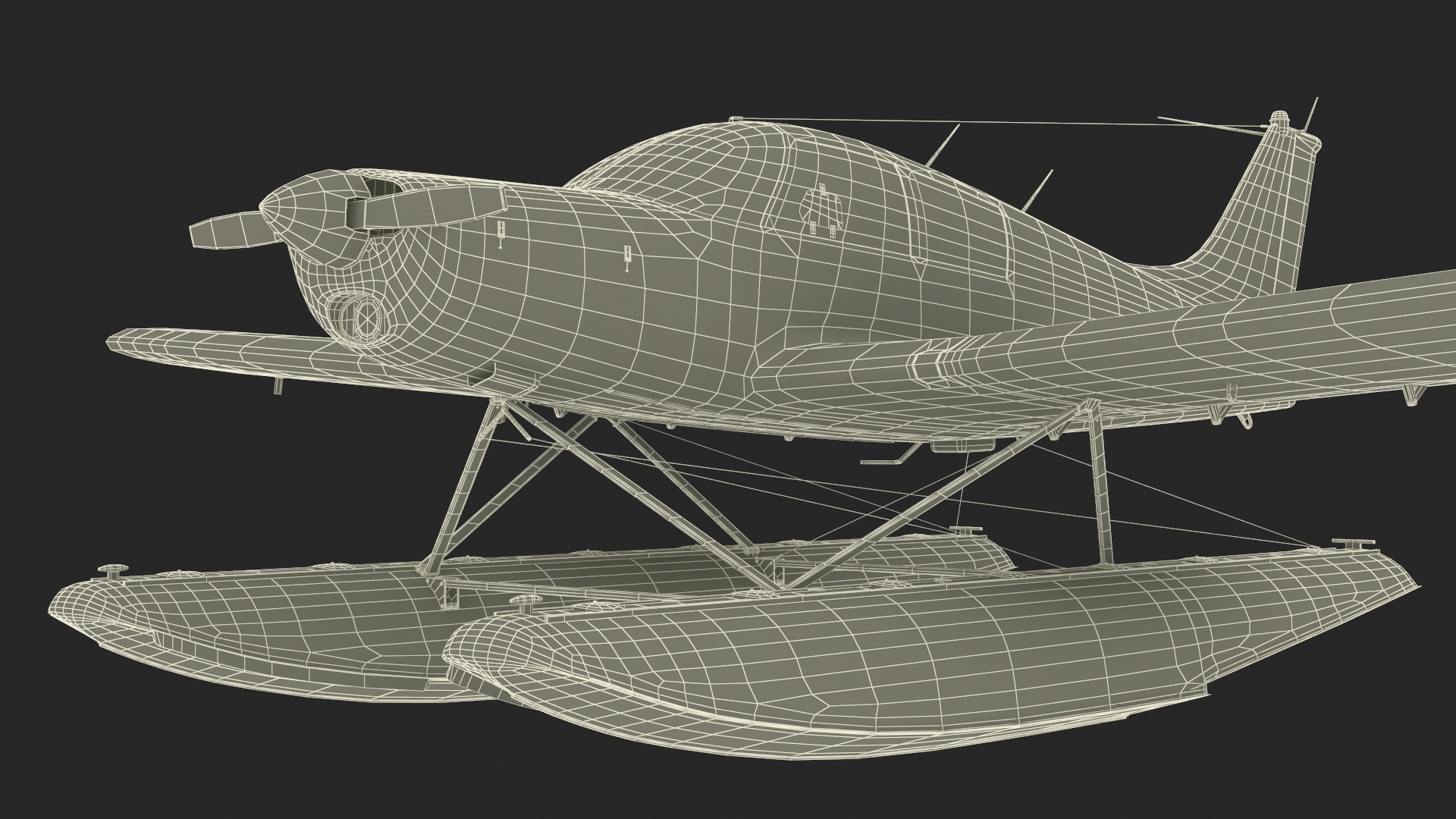 Piper PA-28 Cherokee Seaplane 3D model