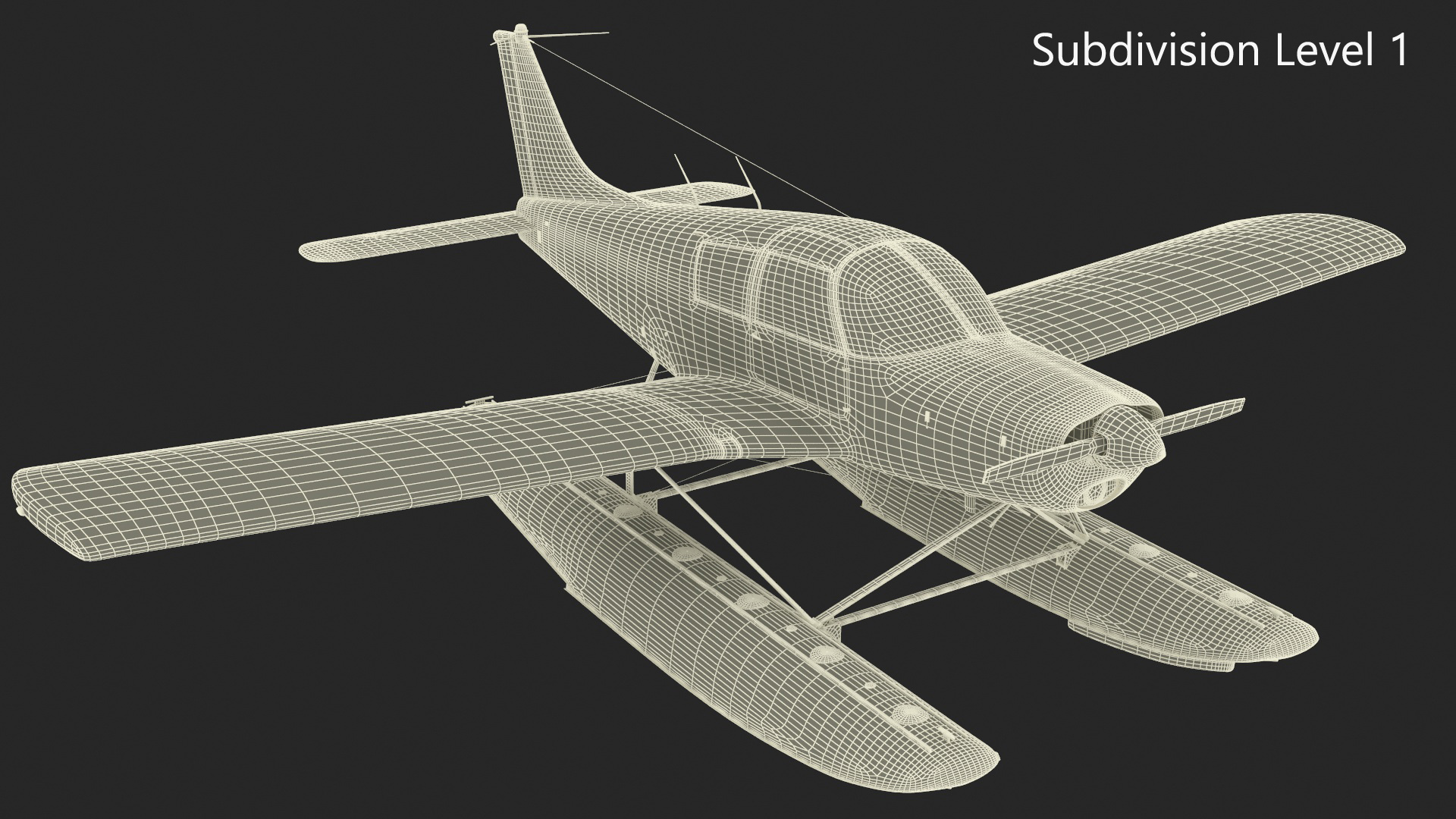 Piper PA-28 Cherokee Seaplane 3D model