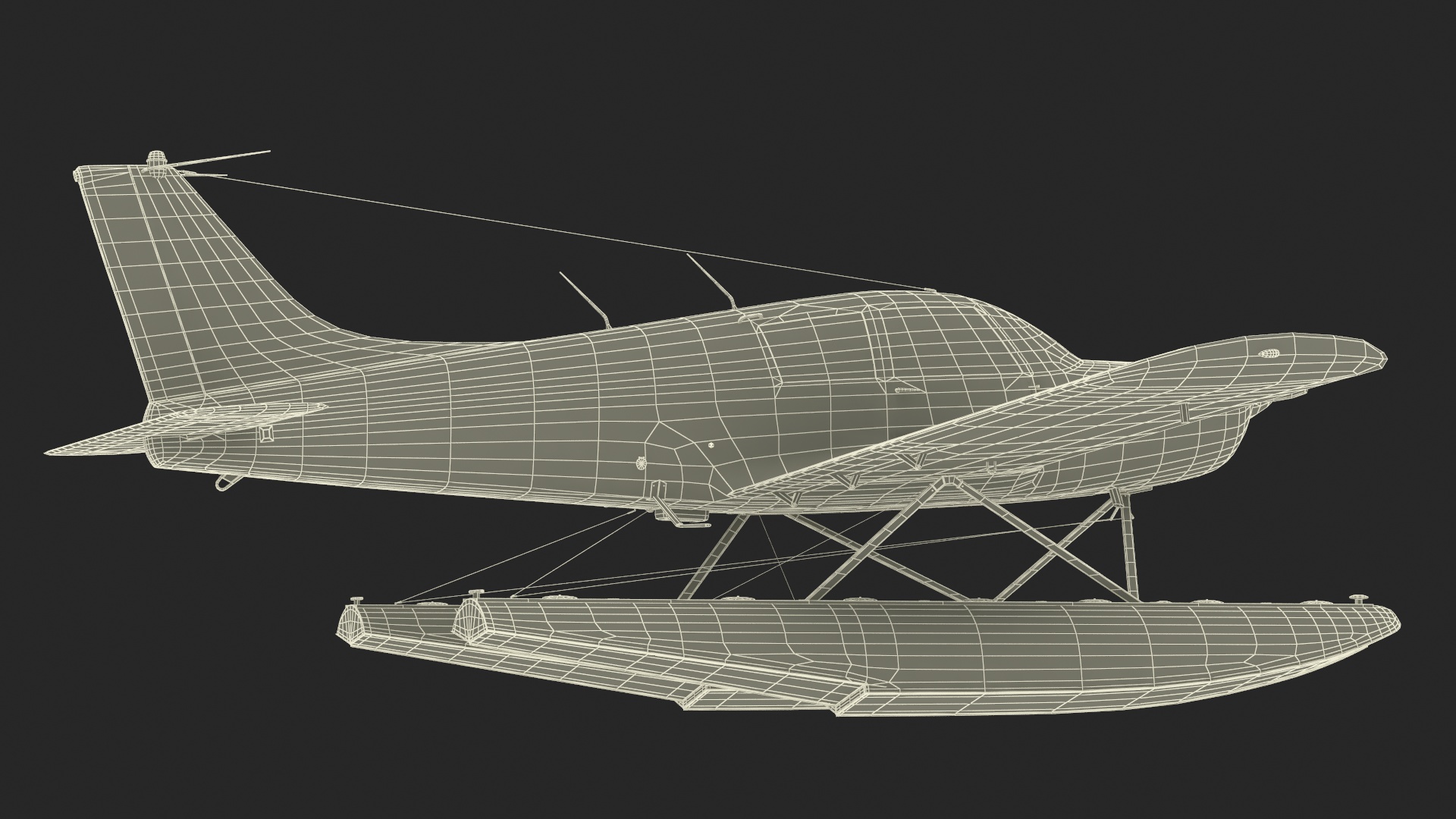 Piper PA-28 Cherokee Seaplane 3D model