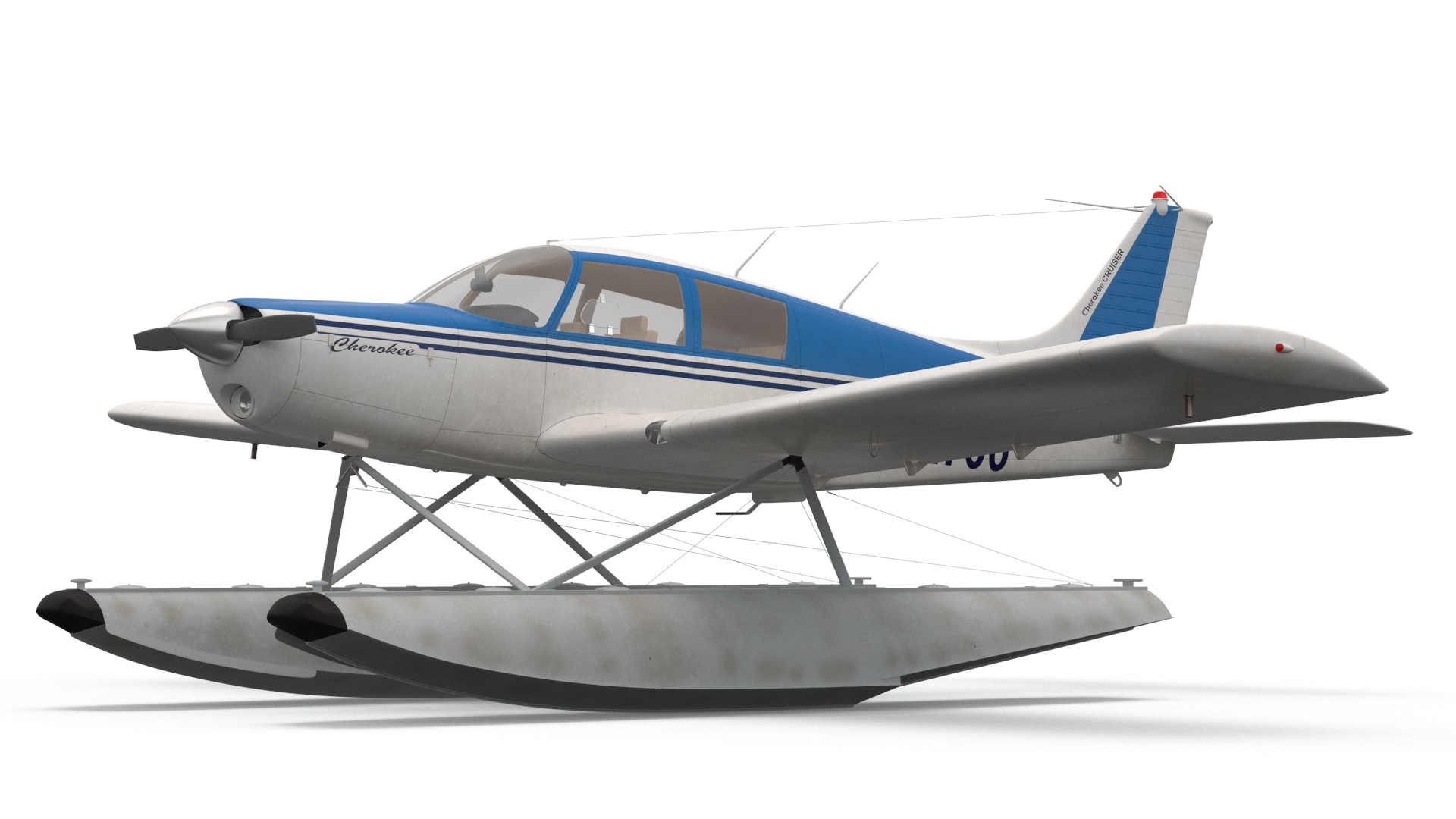 Piper PA-28 Cherokee Seaplane 3D model