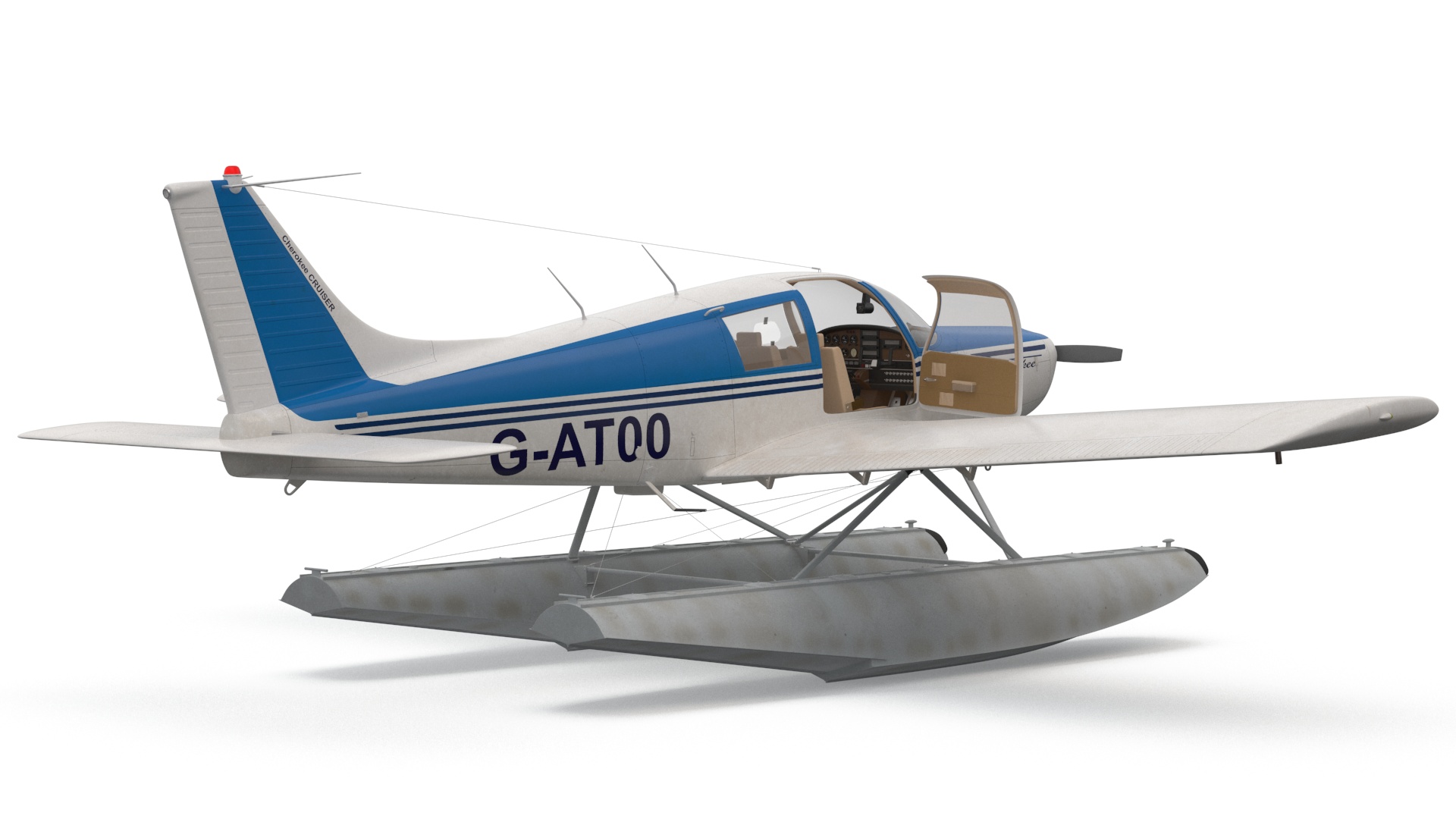 Piper PA-28 Cherokee Seaplane 3D model