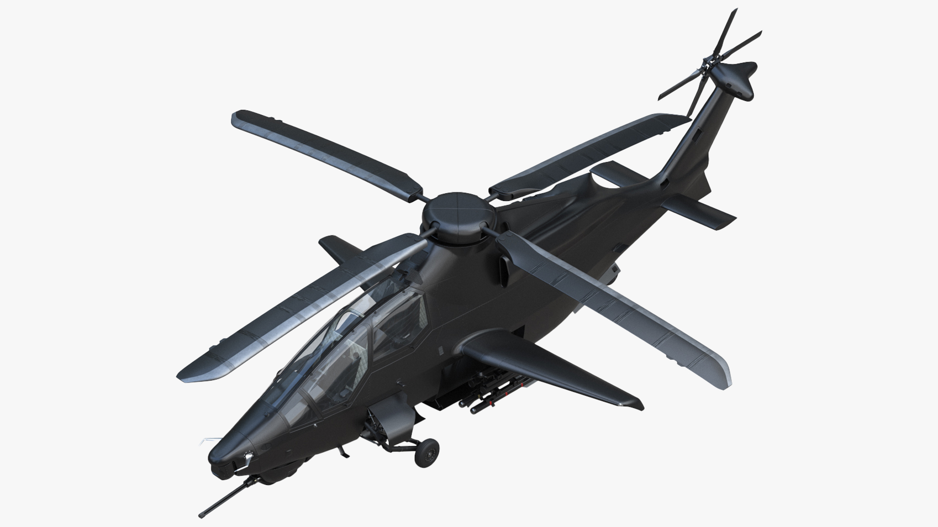 Military Attack Helicopter with Weapon Rigged for Maya 3D model