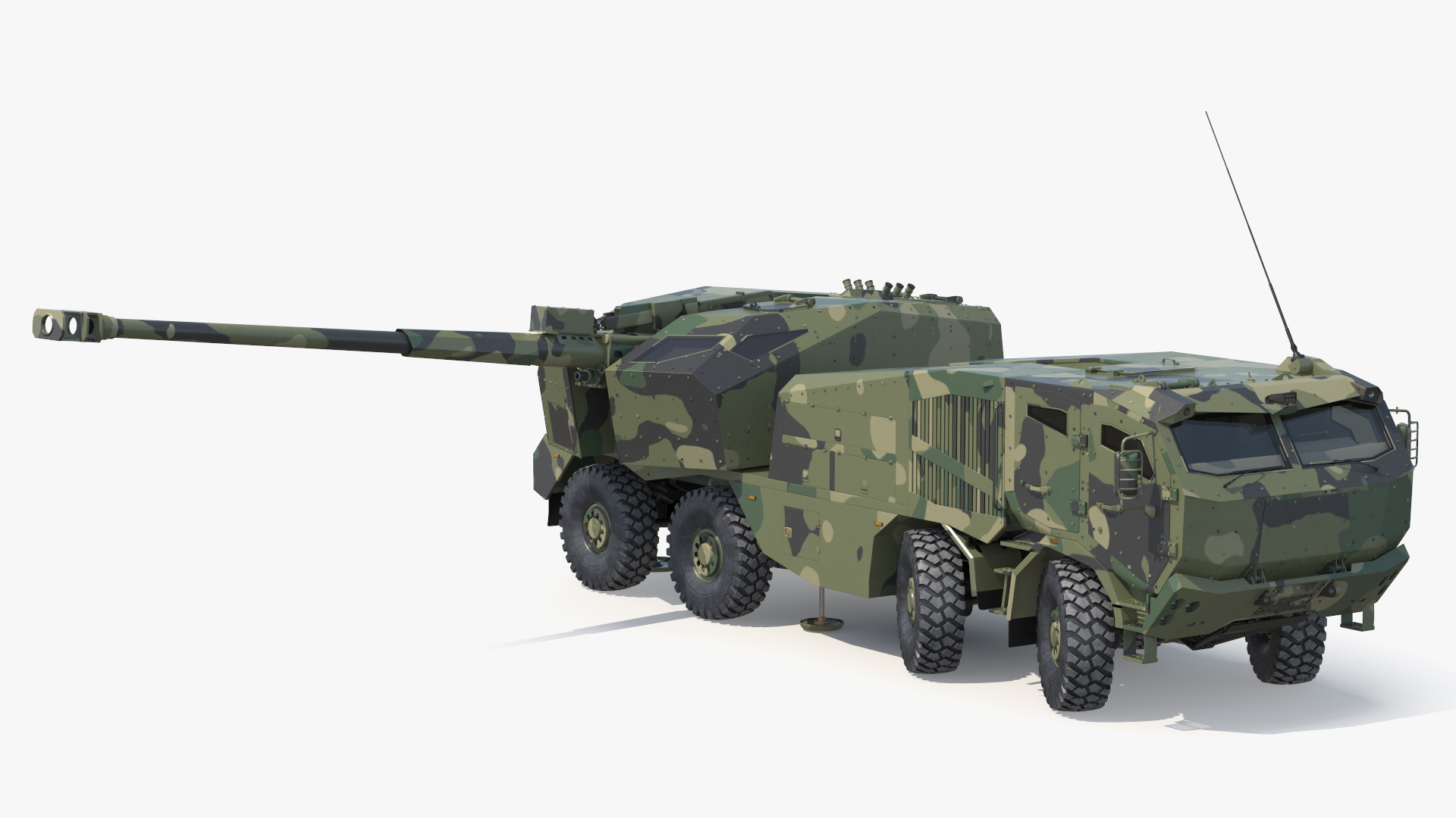 3D model Armored Self Propelled Artillery Unit 155mm Rigged