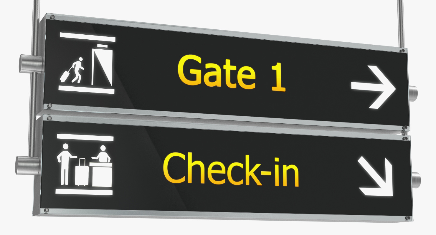 Airport Signs Gate Check 3D model