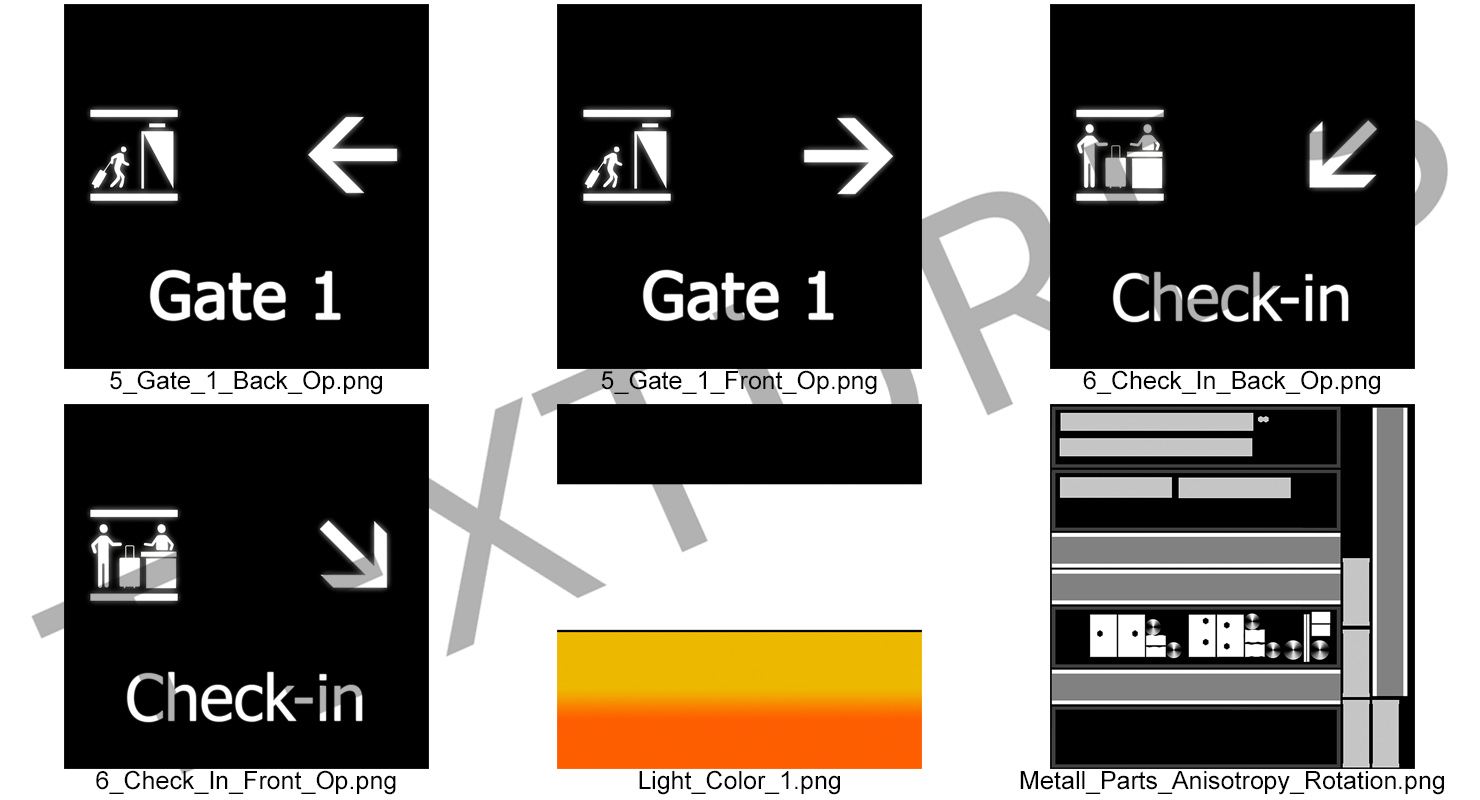 Airport Signs Gate Check 3D model