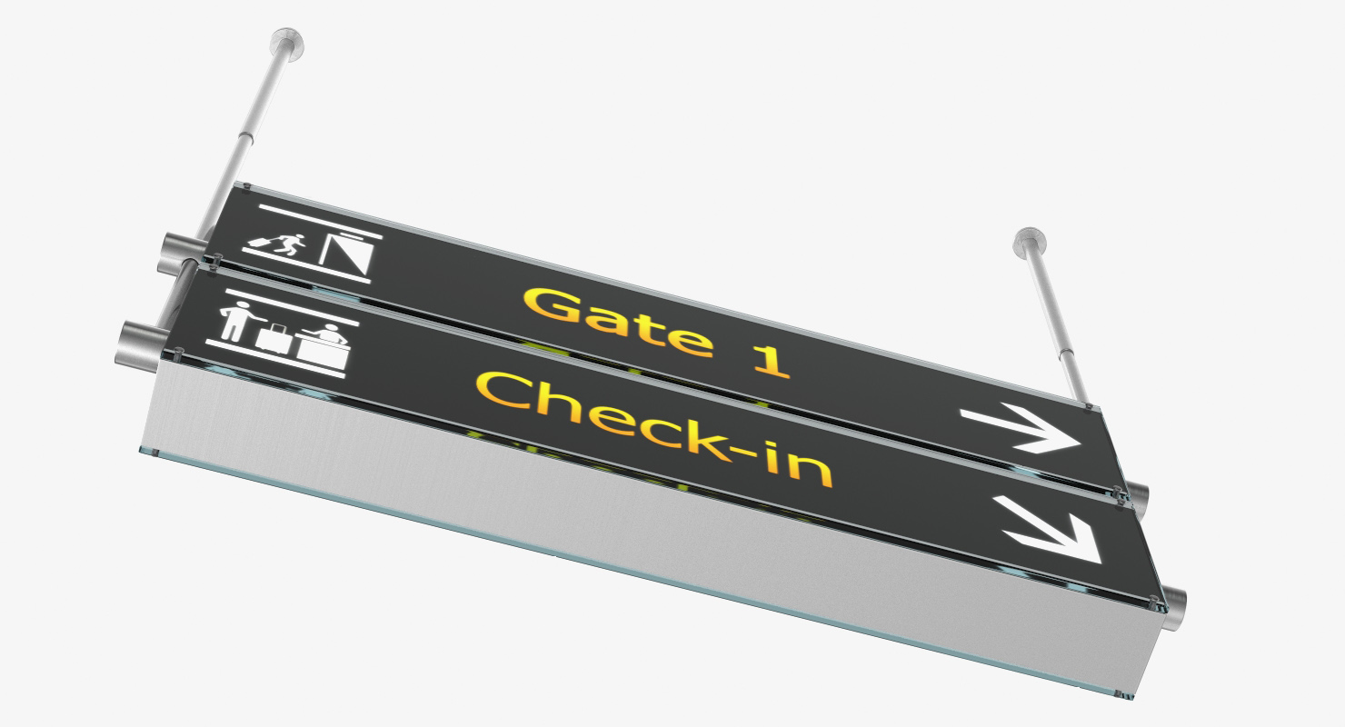 Airport Signs Gate Check 3D model