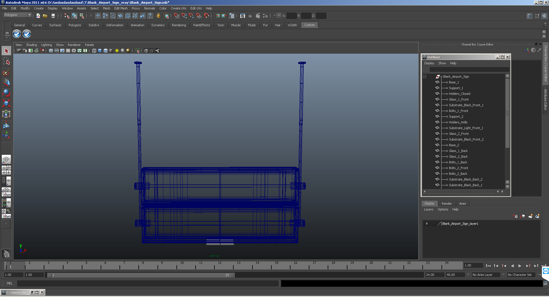 Airport Signs Gate Check 3D model