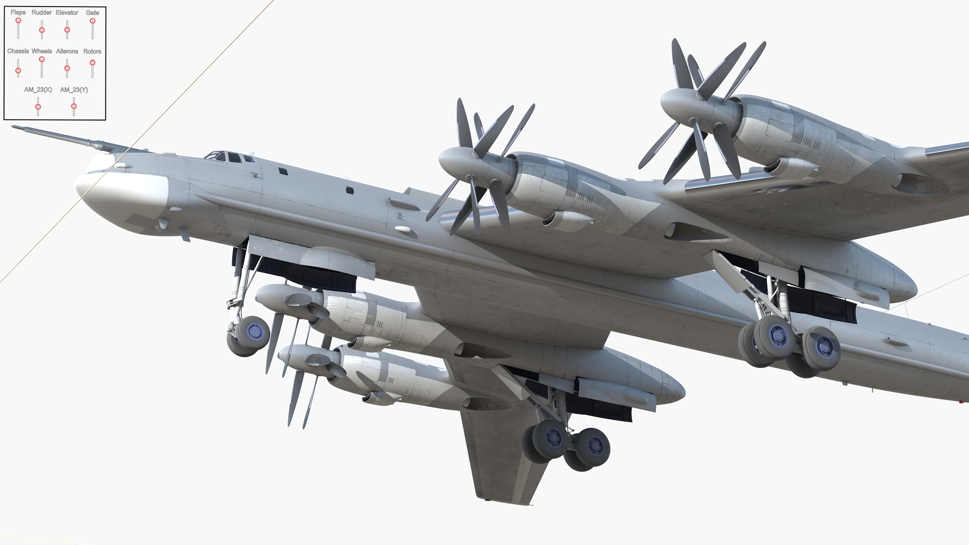 Strategic Missile Carrier Plane Simple Interior Rigged 3D model