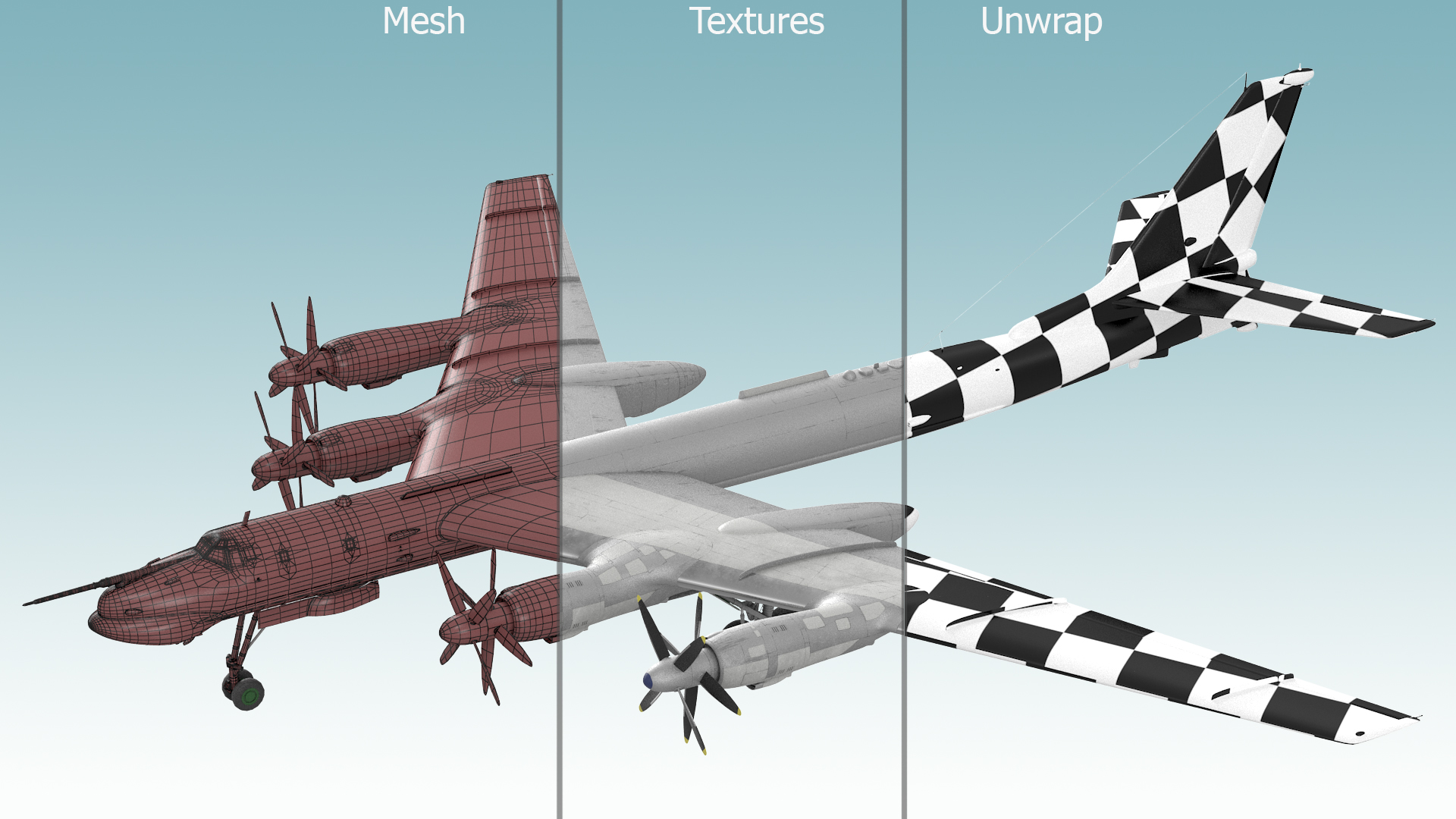 Strategic Missile Carrier Plane Simple Interior Rigged 3D model