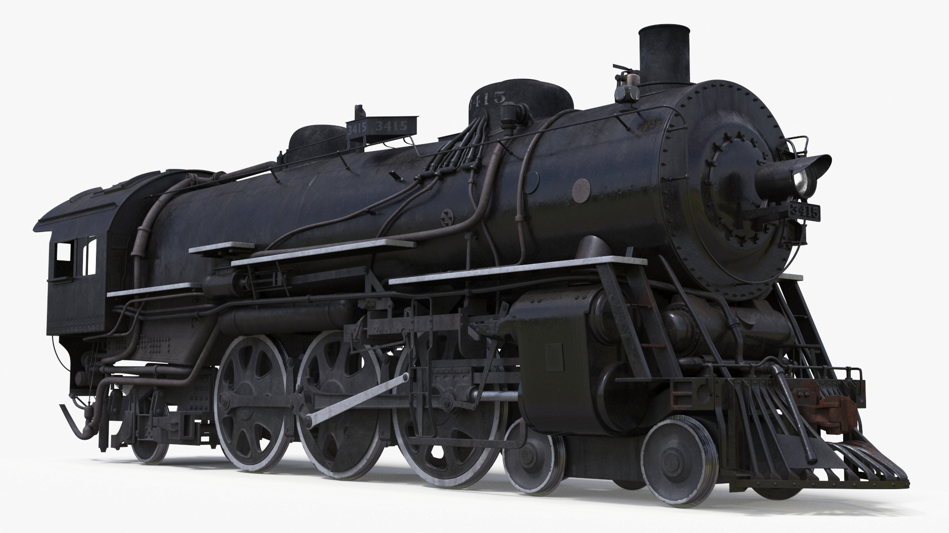 Steam Engine with Tank Cars 3D