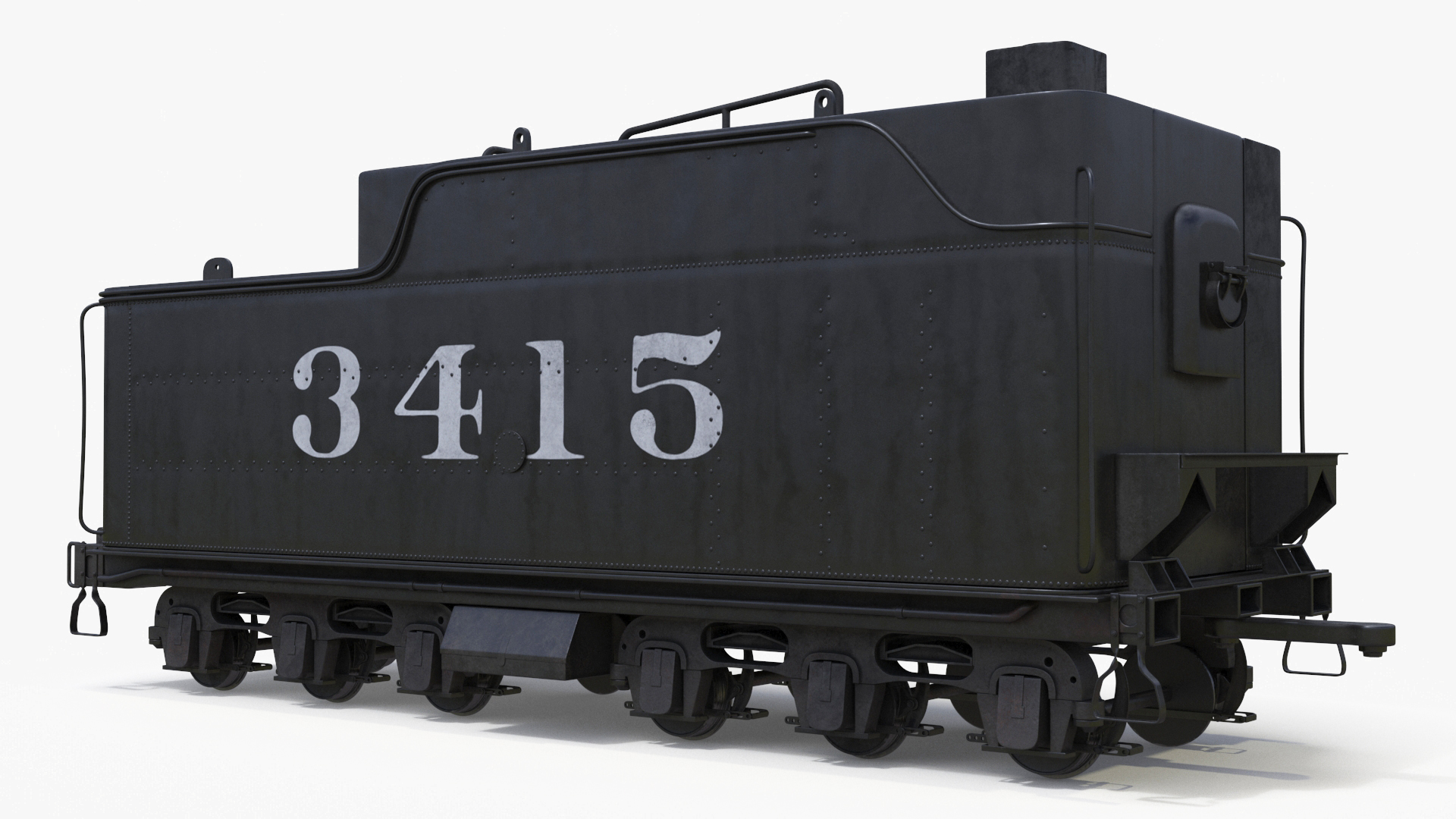 Steam Engine with Tank Cars 3D