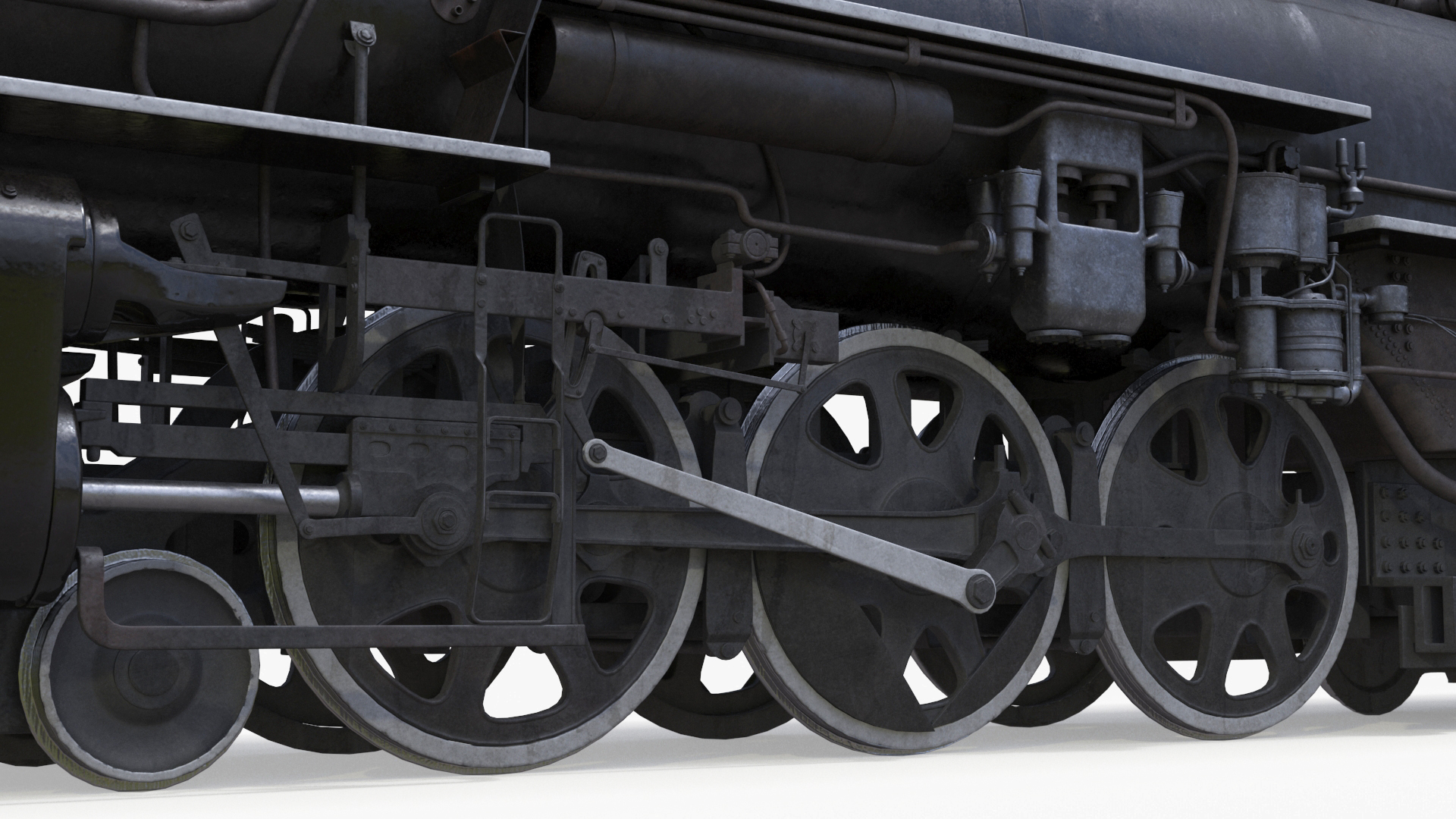 Steam Engine with Tank Cars 3D