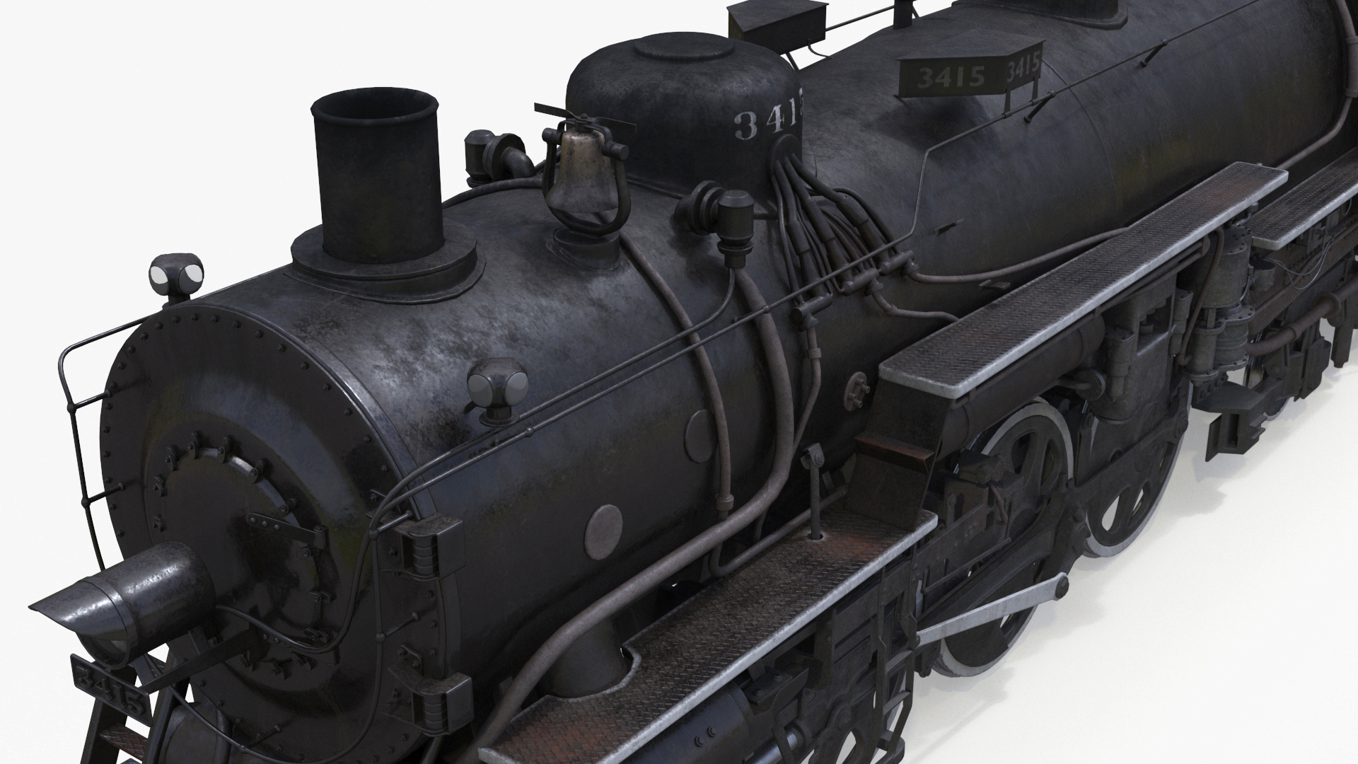 Steam Engine with Tank Cars 3D