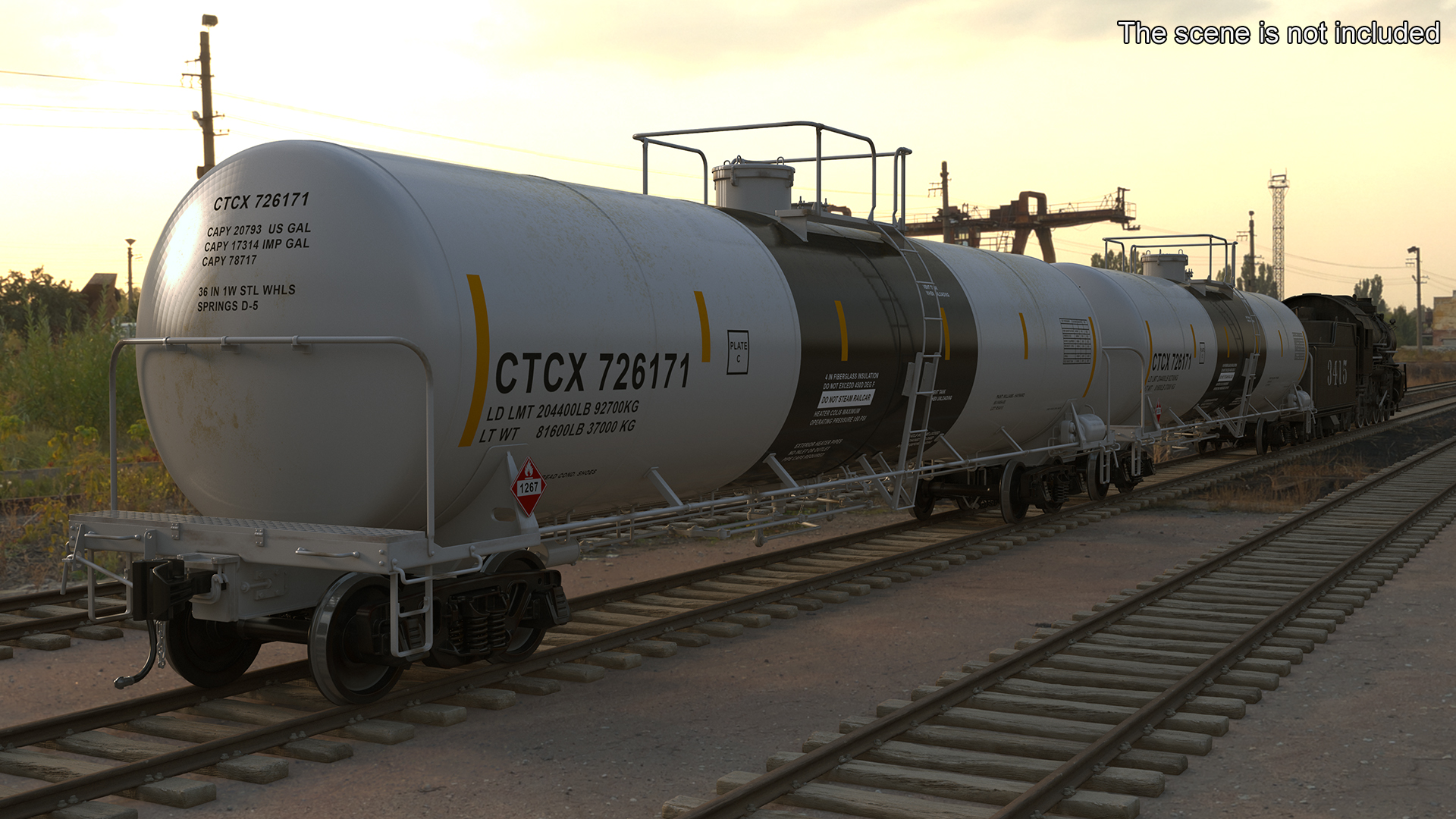 Steam Engine with Tank Cars 3D