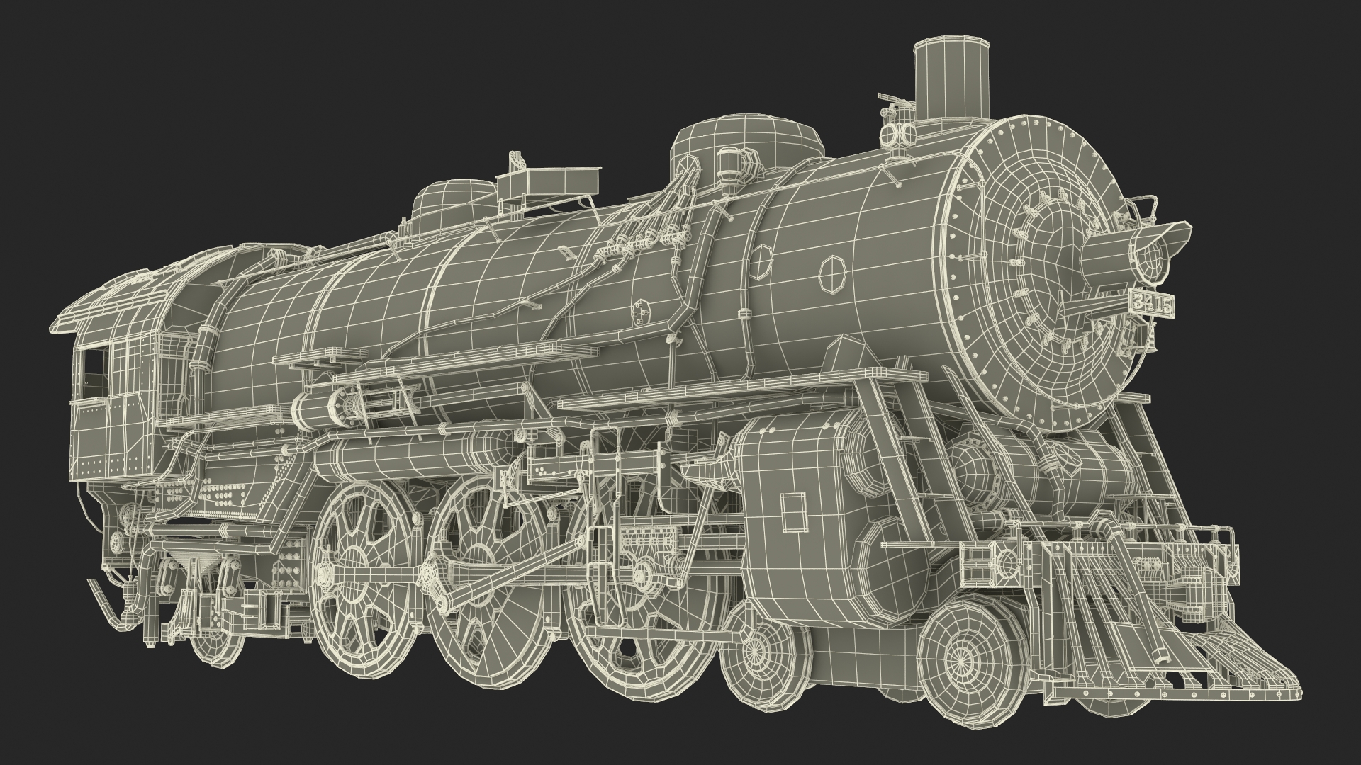 Steam Engine with Tank Cars 3D