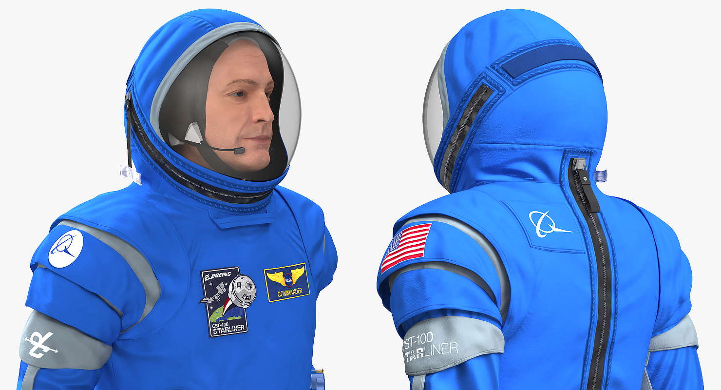 3D model Boeing Spacesuit Astronaut Standing Pose