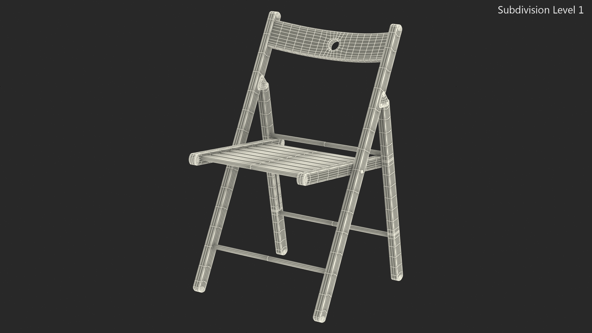 Folding Chair White Open 3D model