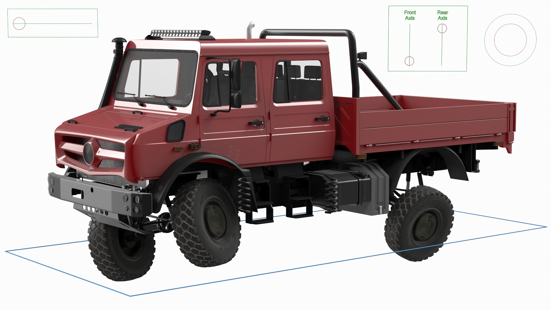 Off Road Cargo Truck Rigged 3D