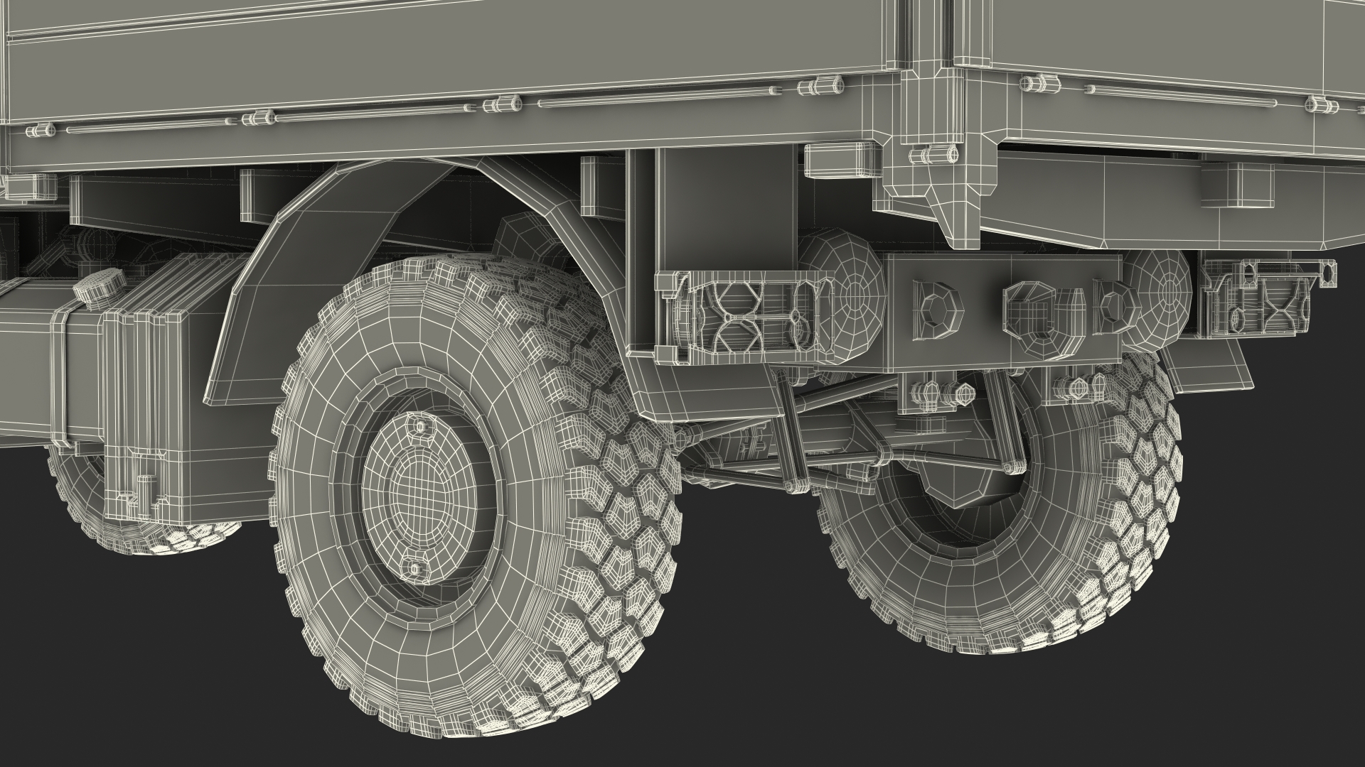 Off Road Cargo Truck Rigged 3D