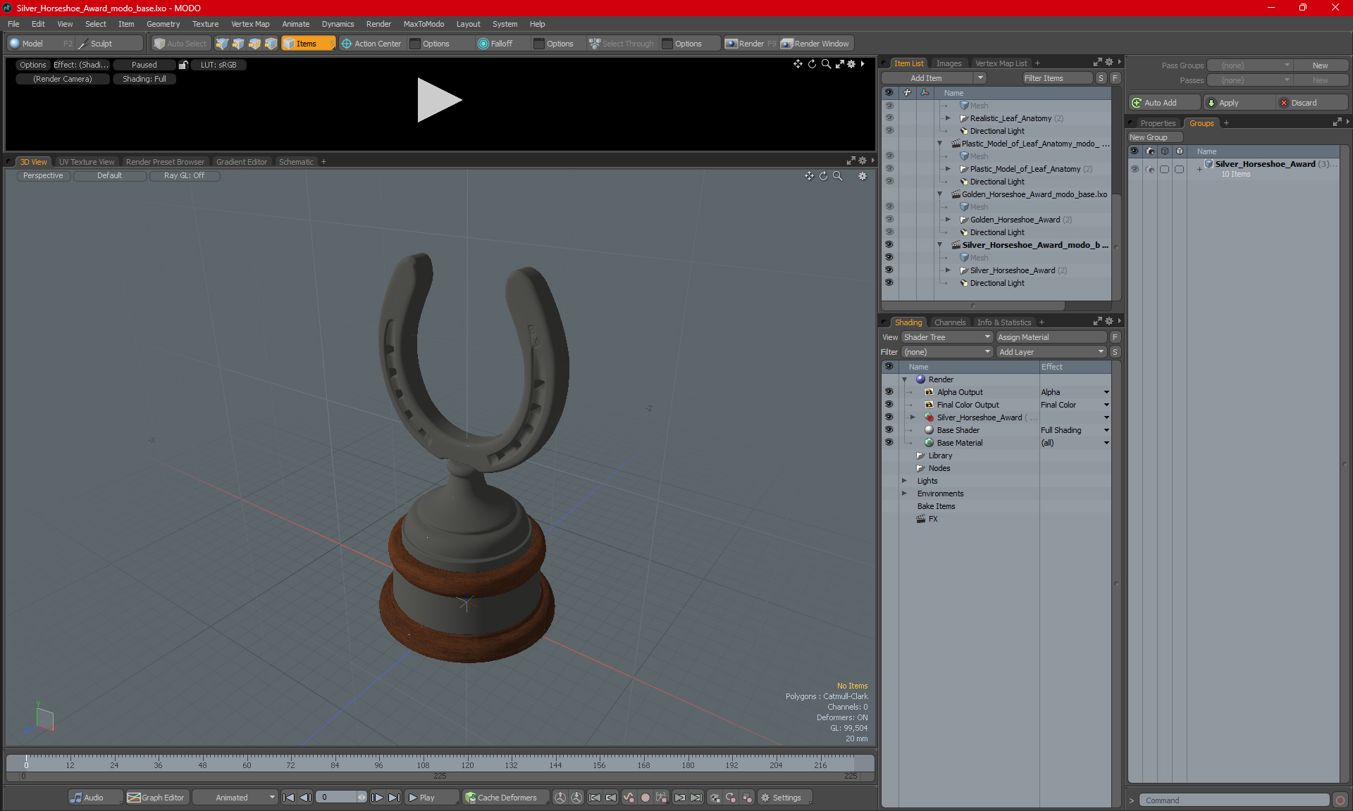 Silver Horseshoe Award 3D