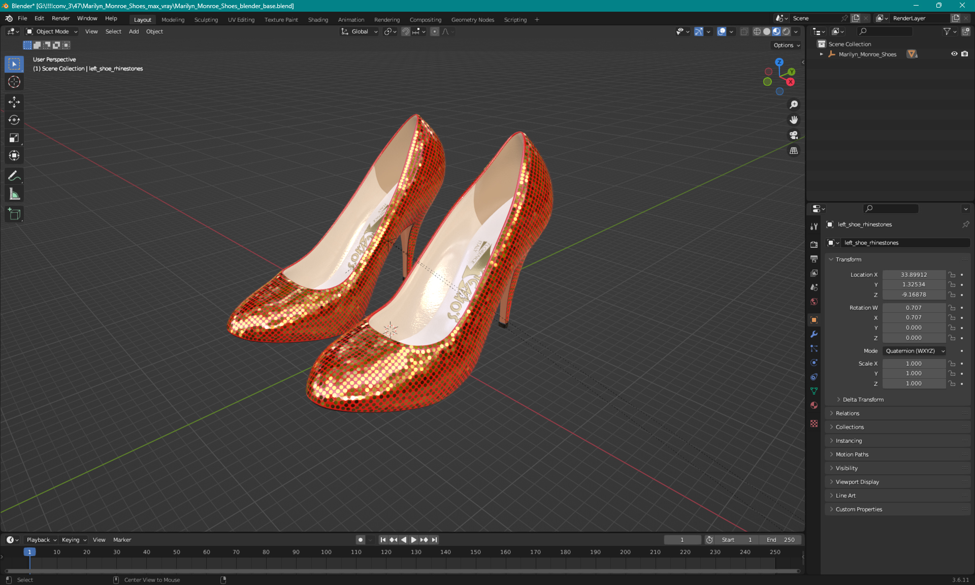 3D model Marilyn Monroe Shoes