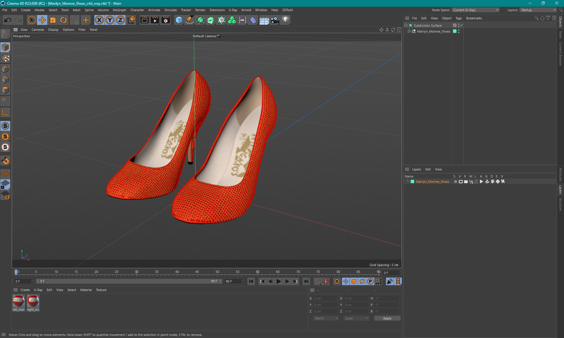 3D model Marilyn Monroe Shoes