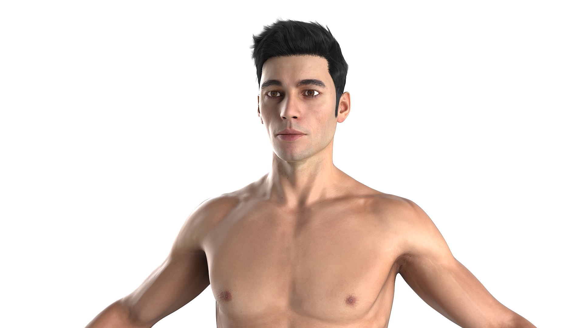 3D UFC MMA Fighter Character A-Pose Fur