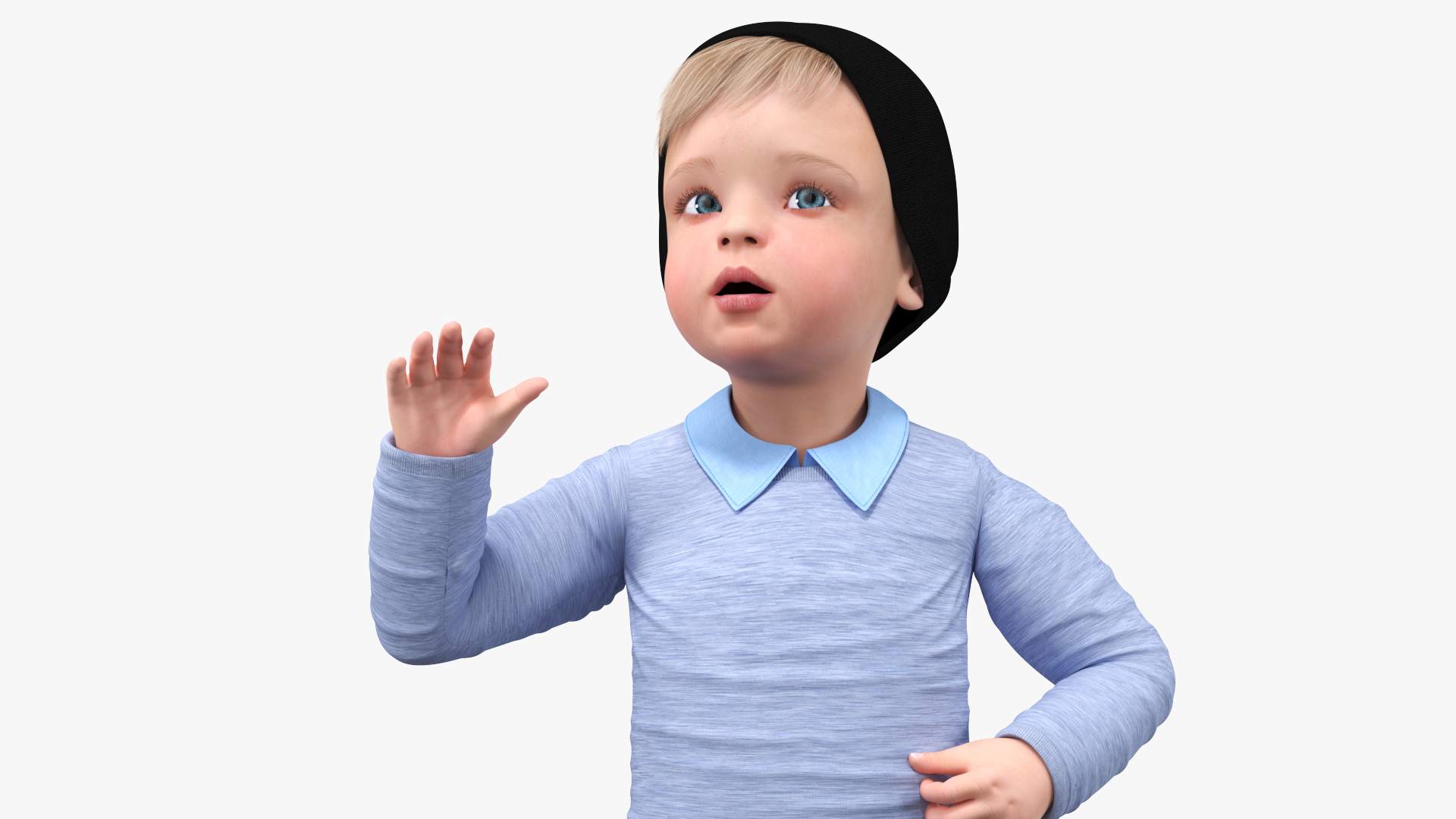 Child in Fall Clothes Rigged for Maya 3D