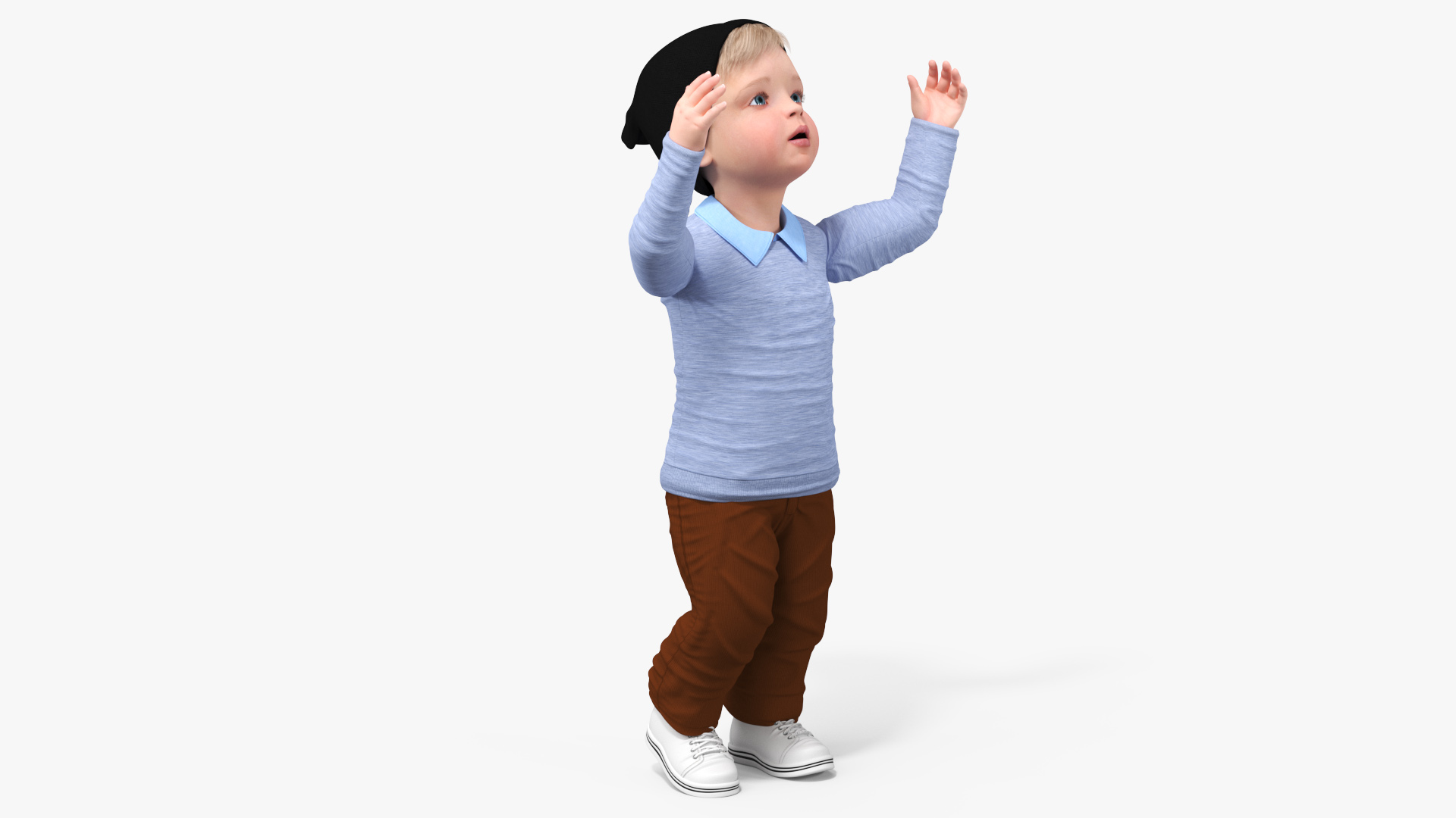 Child in Fall Clothes Rigged for Maya 3D