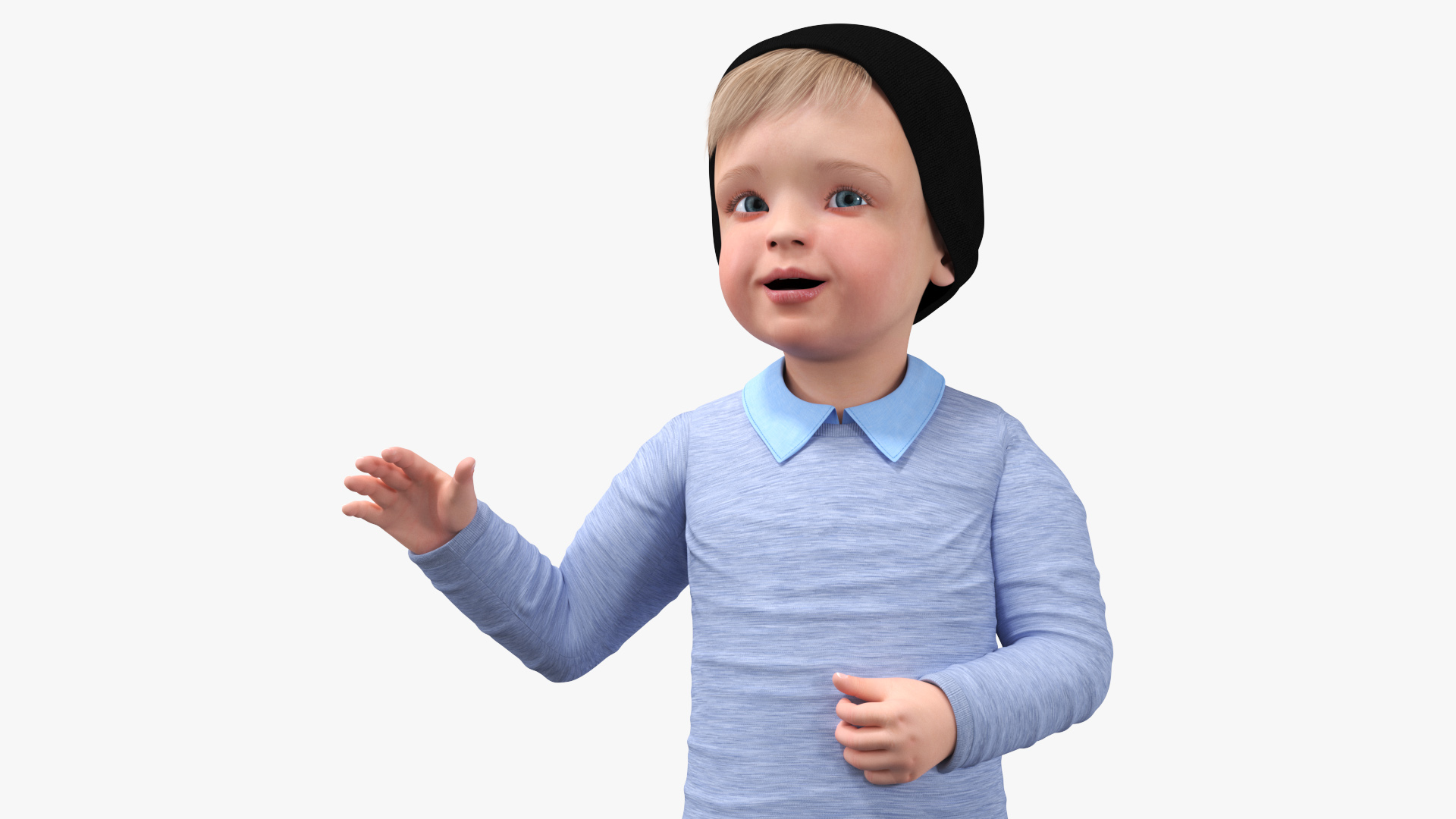 Child in Fall Clothes Rigged for Maya 3D