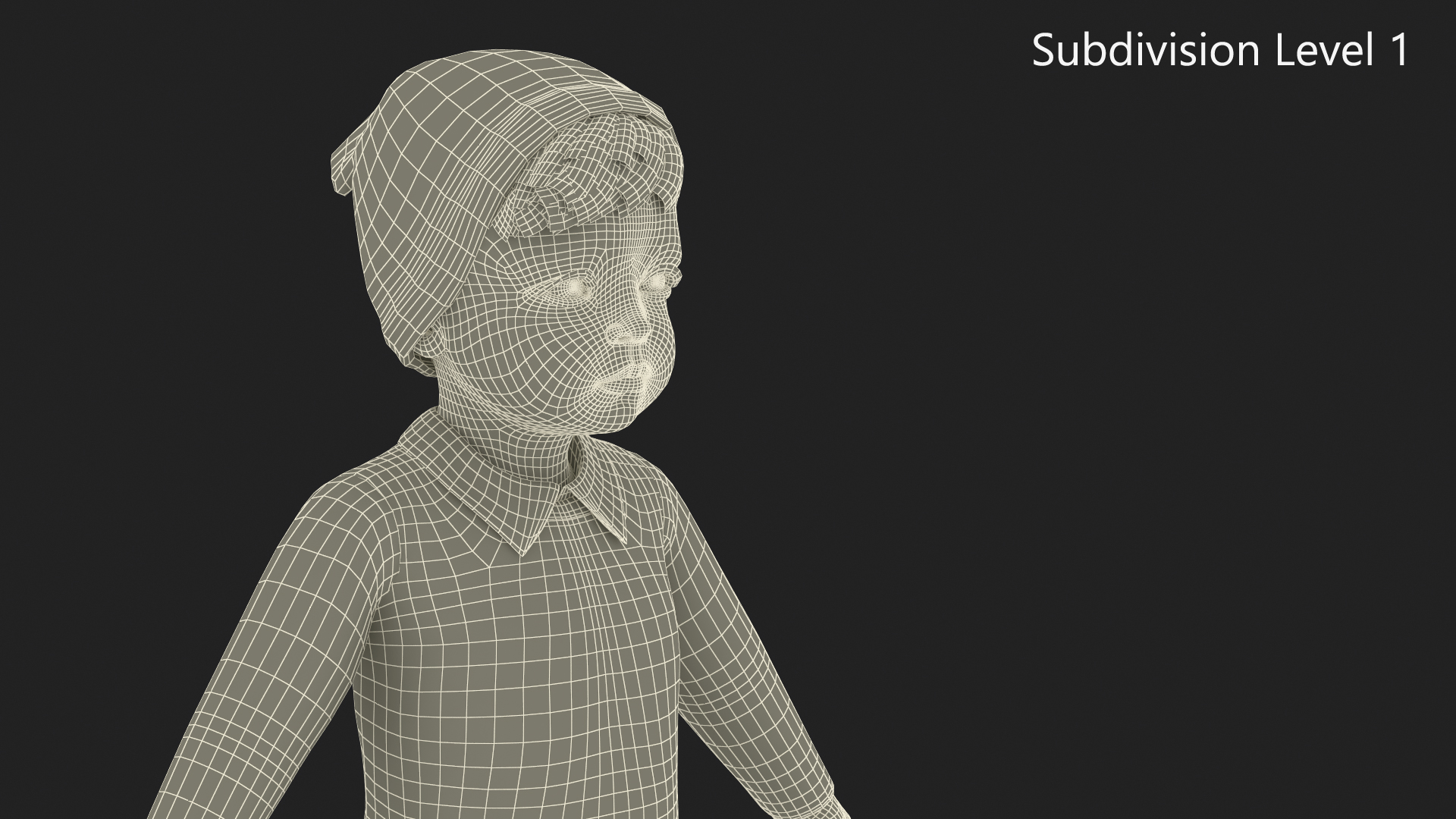 Child in Fall Clothes Rigged for Maya 3D