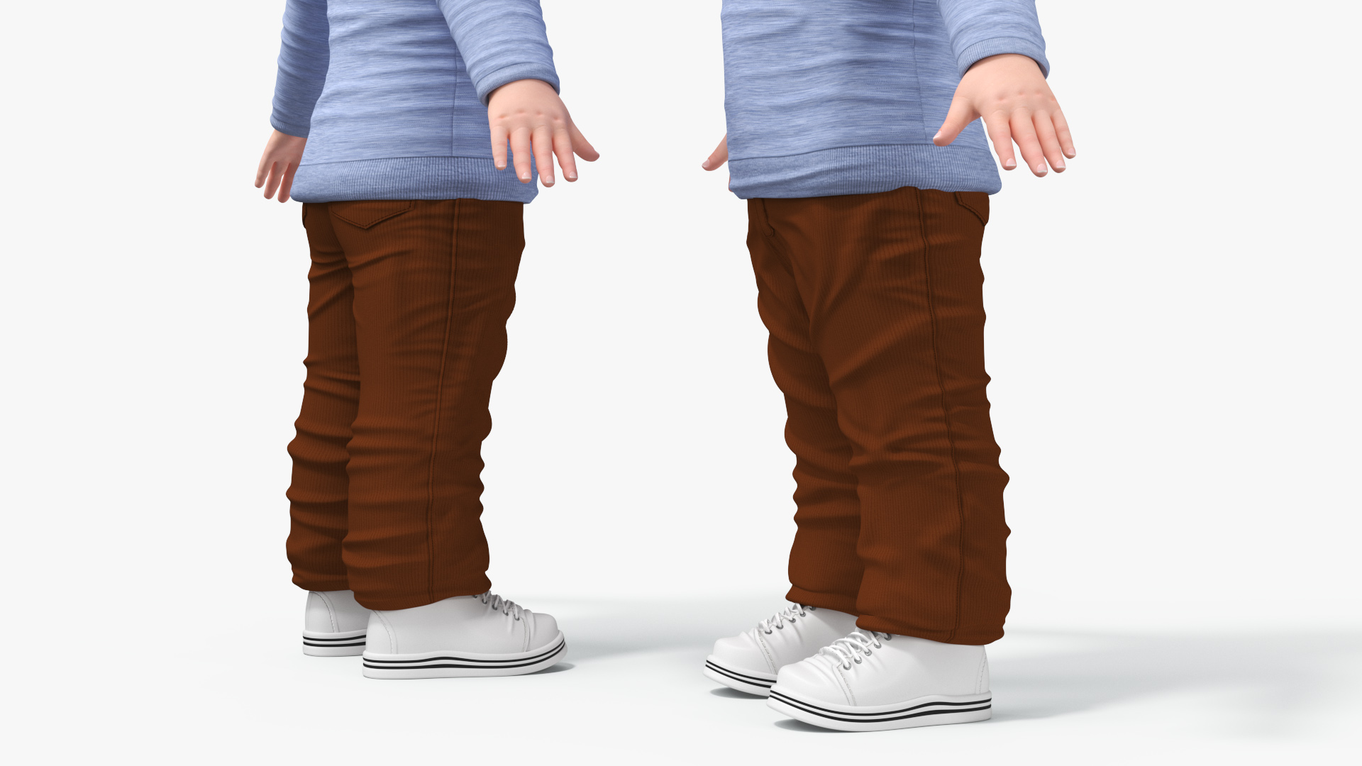 Child in Fall Clothes Rigged for Maya 3D